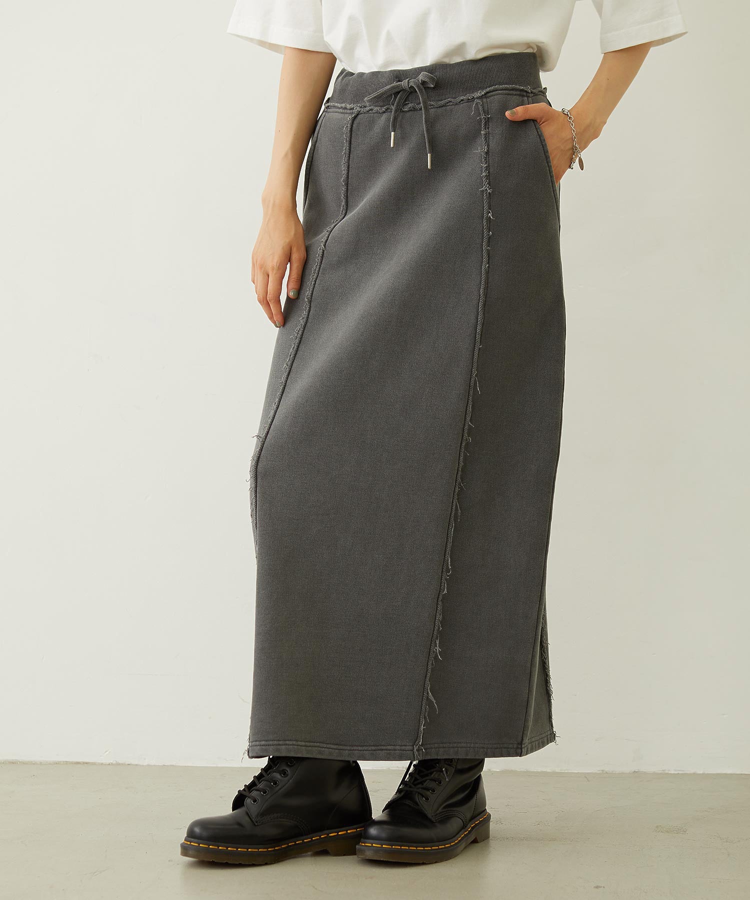FADED SWEAT LONG SKIRT