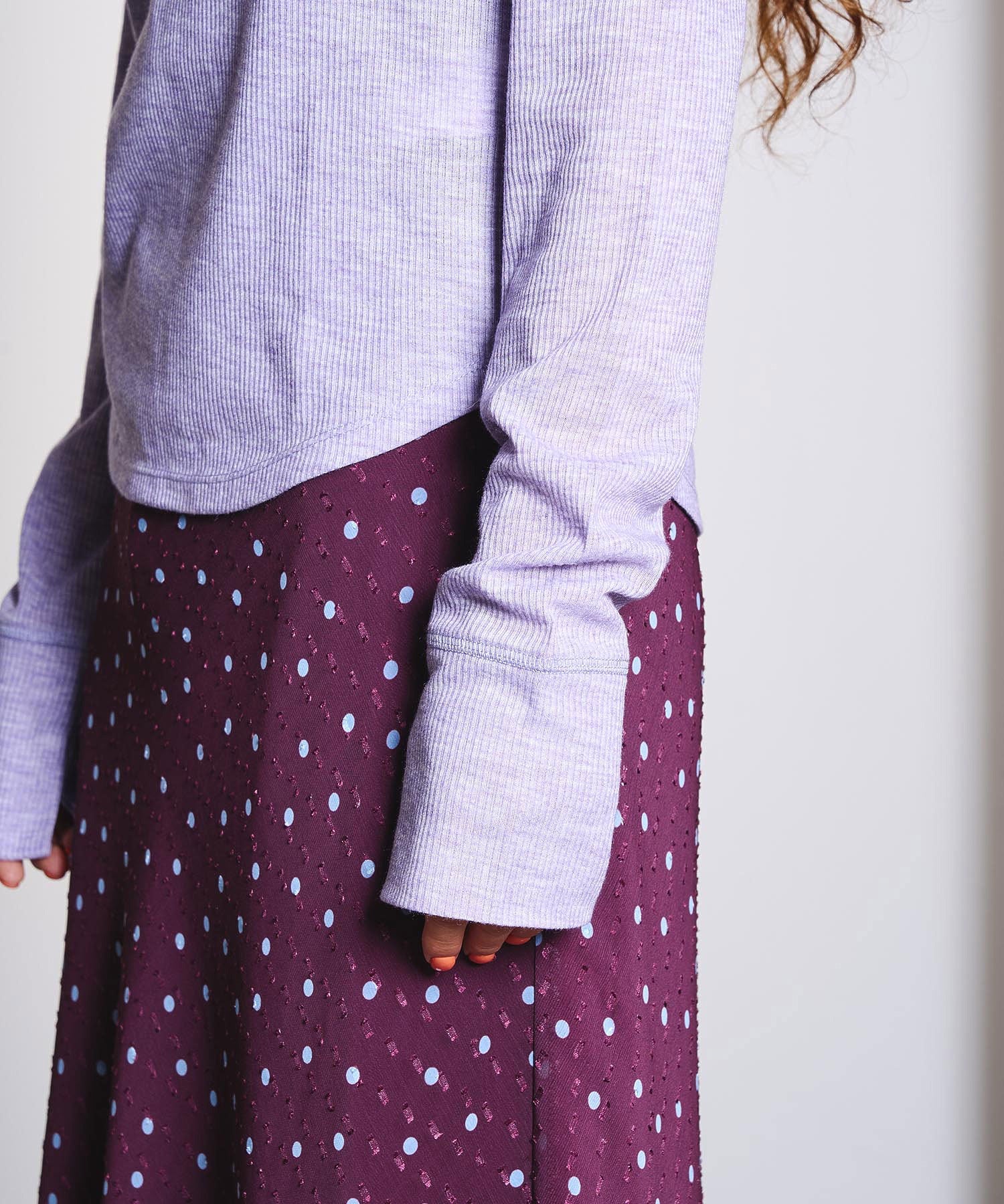 HOODED HENLEY RIB TOP