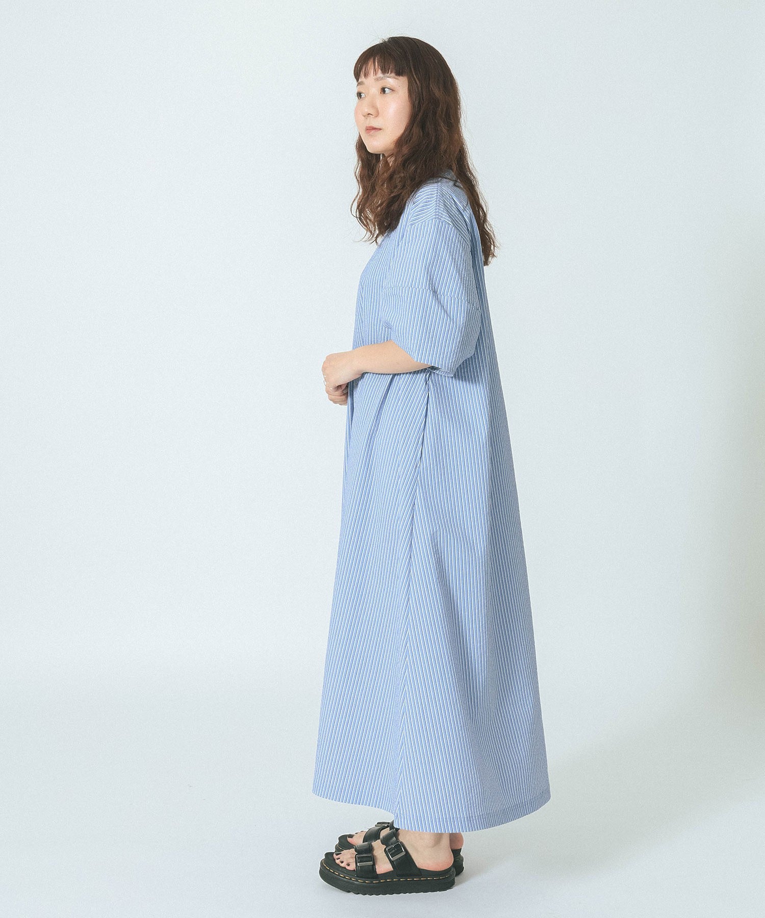 THOUSAND MILE×GENE HEAVENS/VOLUME SLEEVE SMOCK DRESS