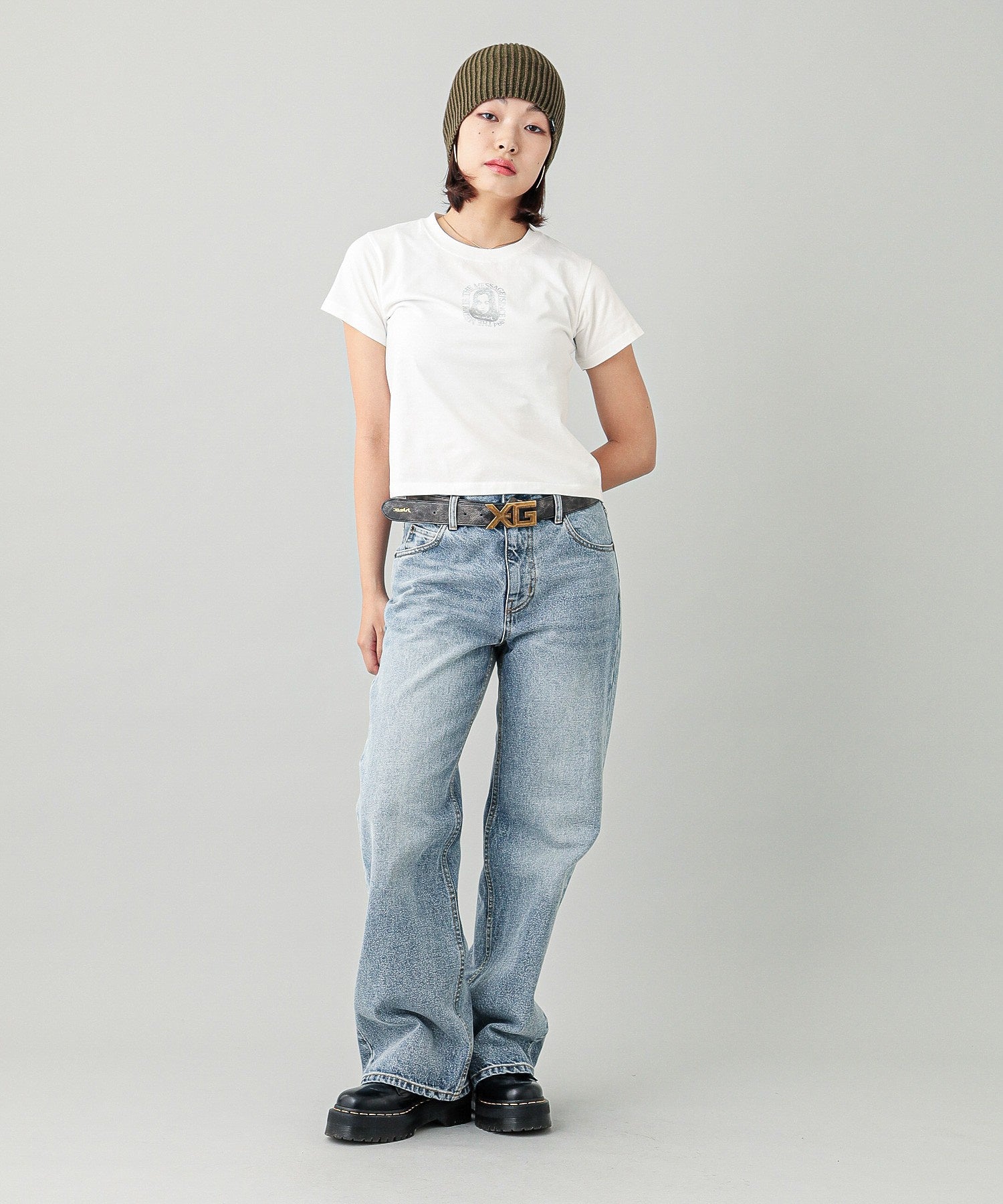 FACE ROUNDED SQUARE S/S BABY TEE
