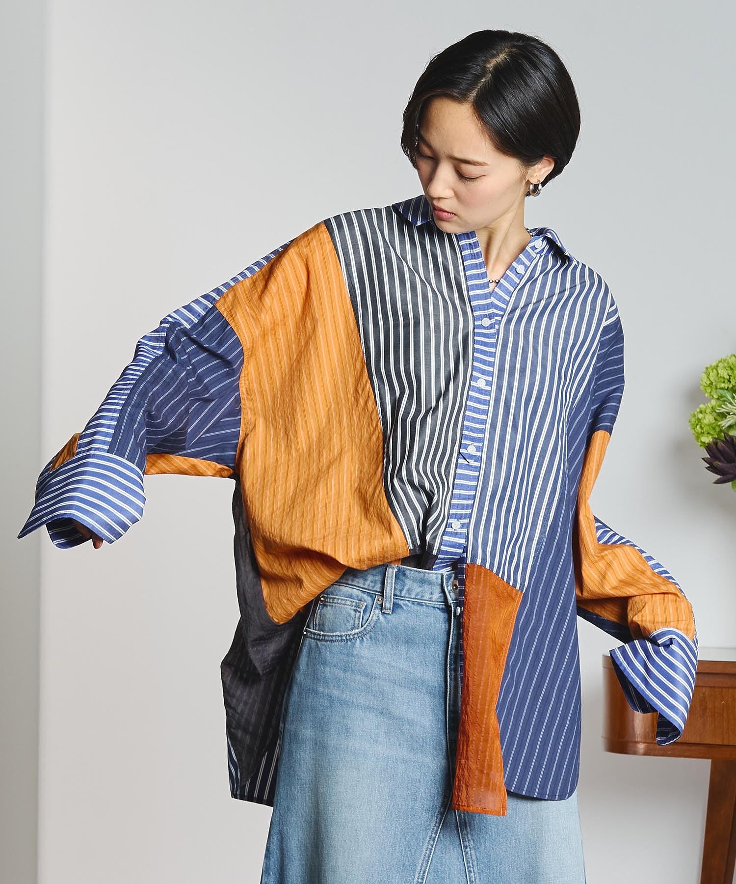GENE HEAVENS/STRIPE PANEL SHIRT