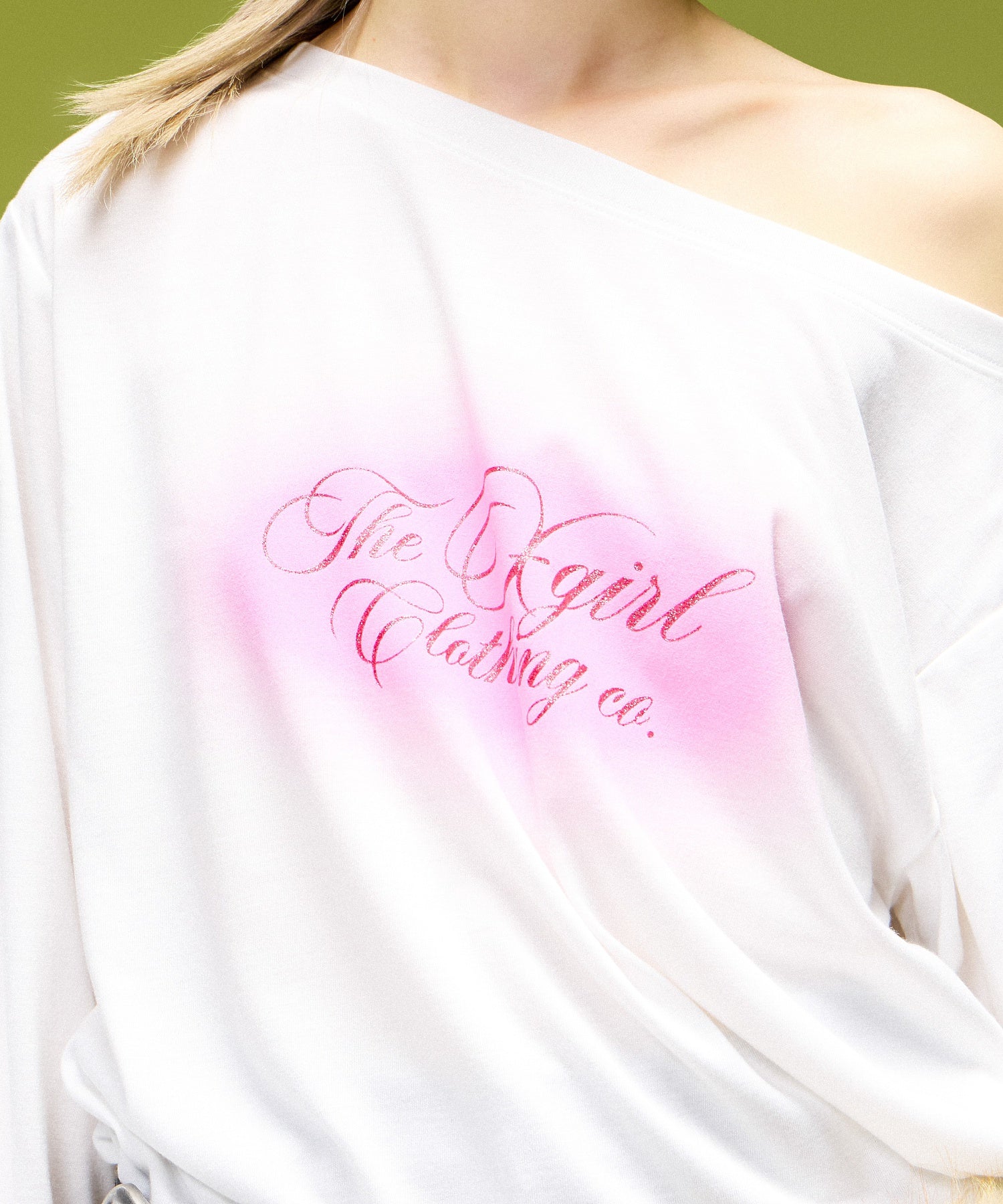 SCRIPT LOGO ONE SHOULDER L/S TEE