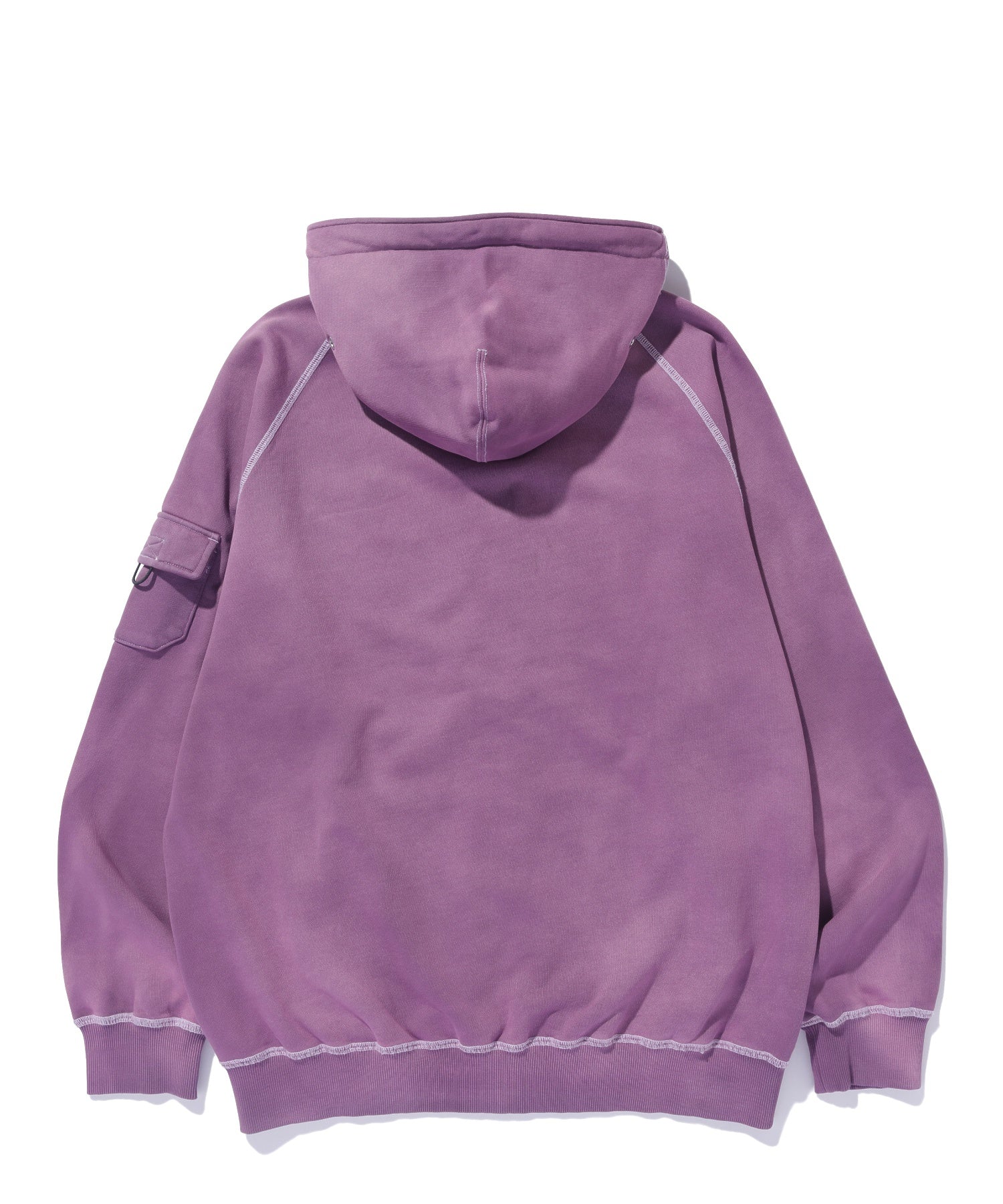 BLEACHED ZIP HOODED SWEAT SHIRT