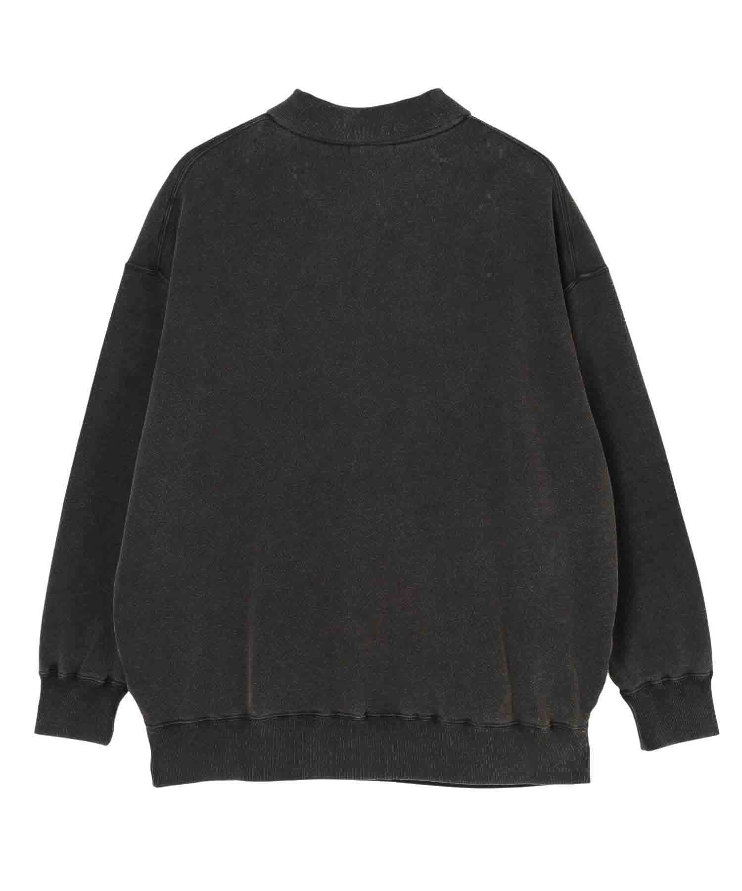 GARMENT DYED WIDE COLLARED TOP