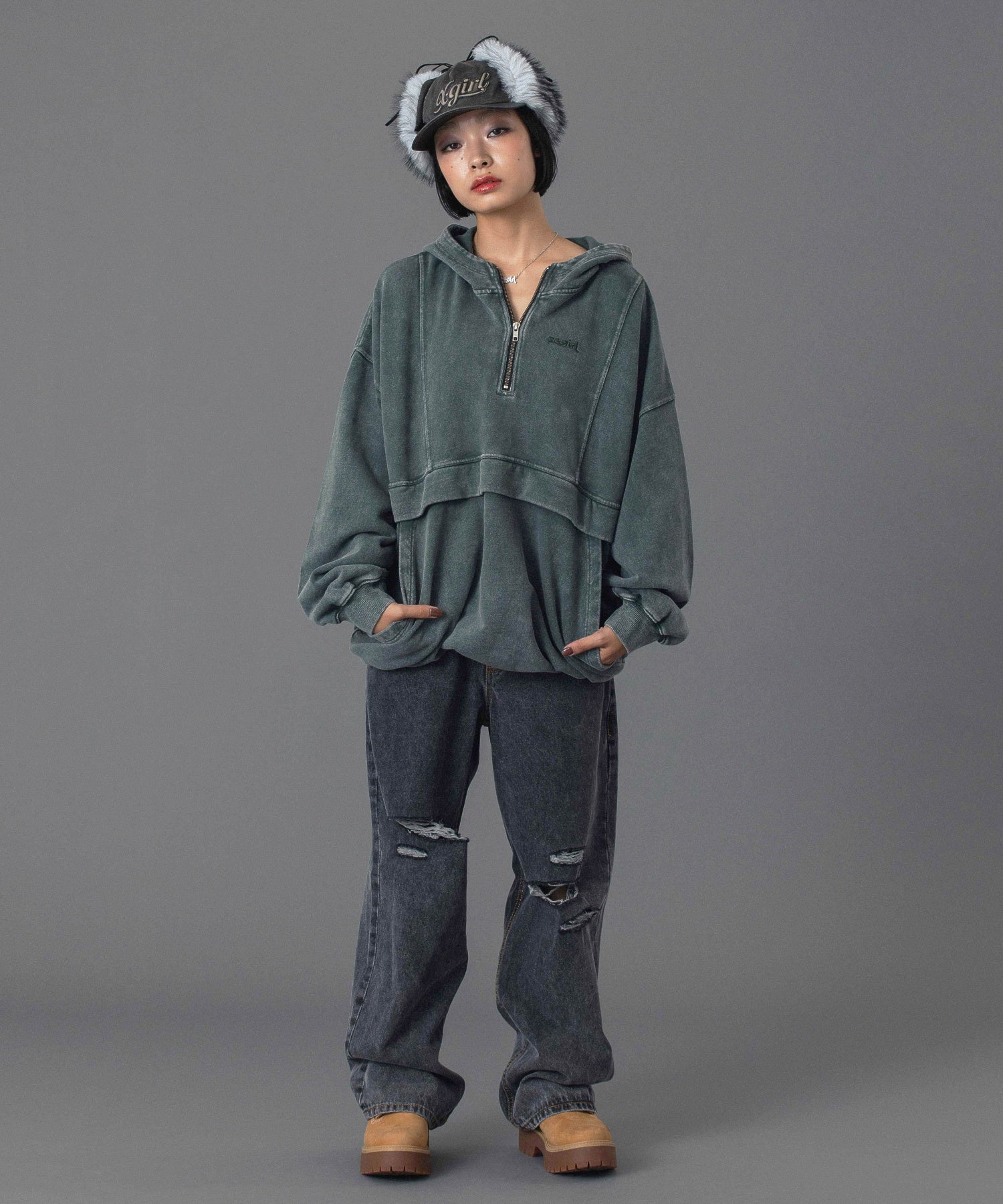 FADED SWEAT ANORAK PARKA