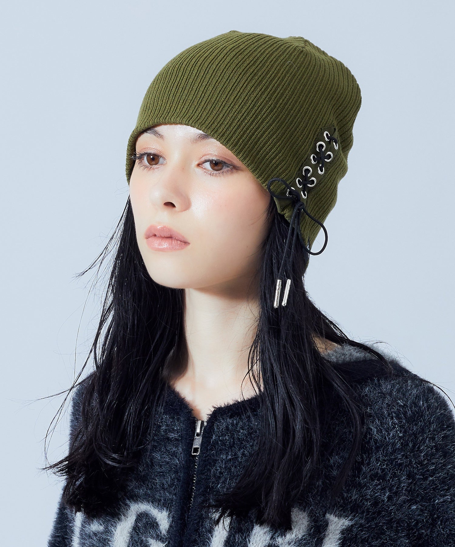 LACE UP BEANIE
