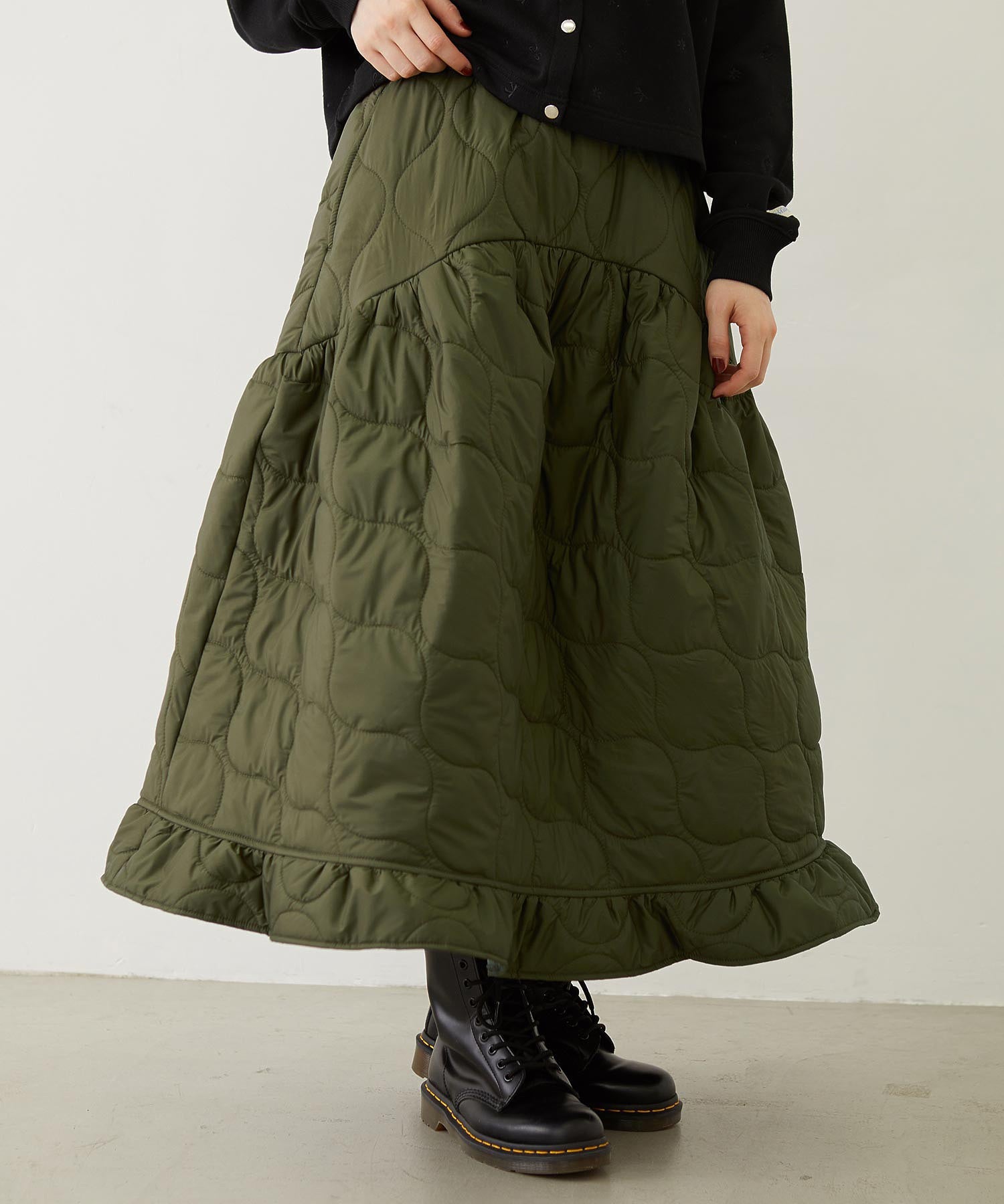 QUILTED FLARED SKIRT