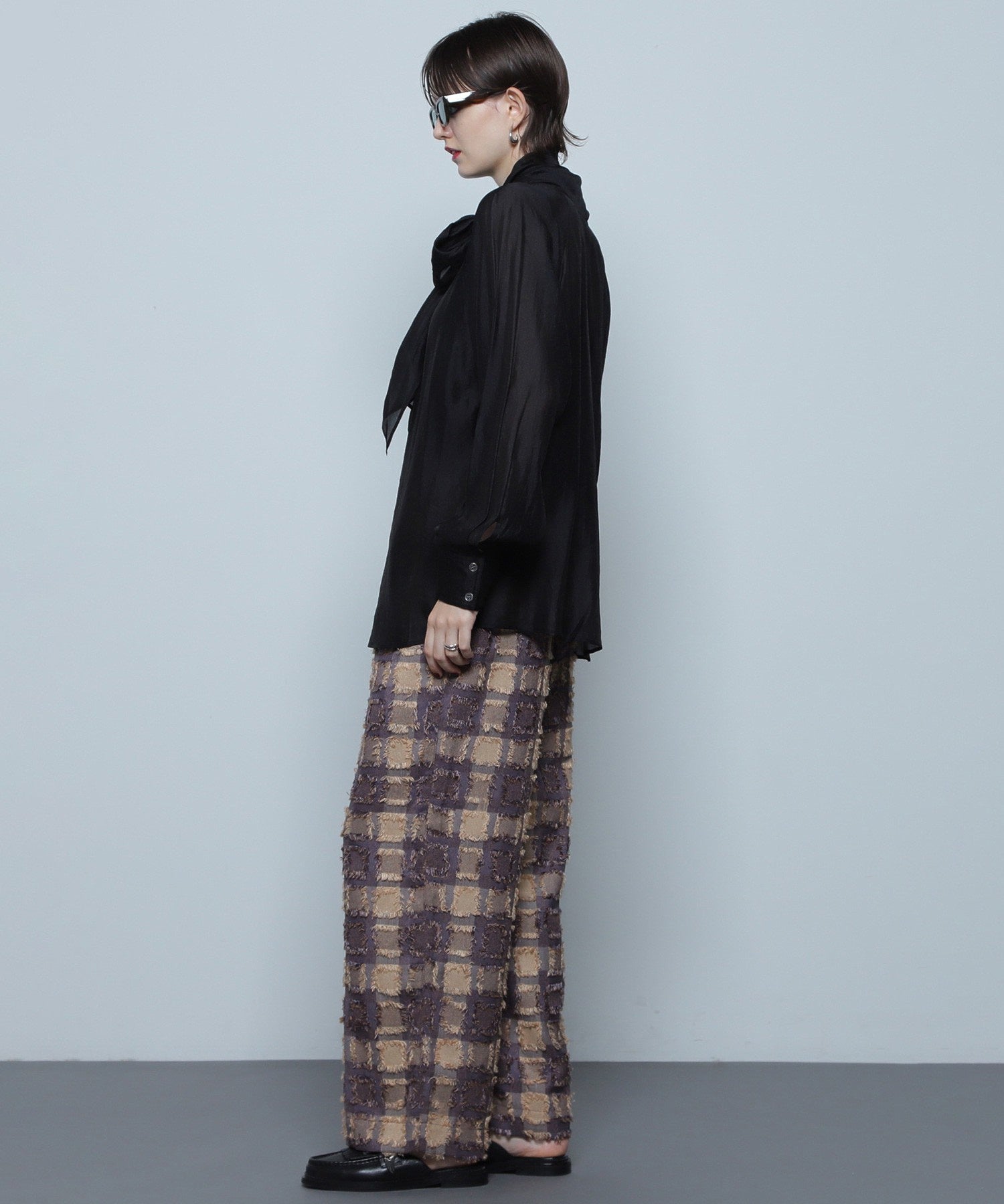 チェックイージーパンツ