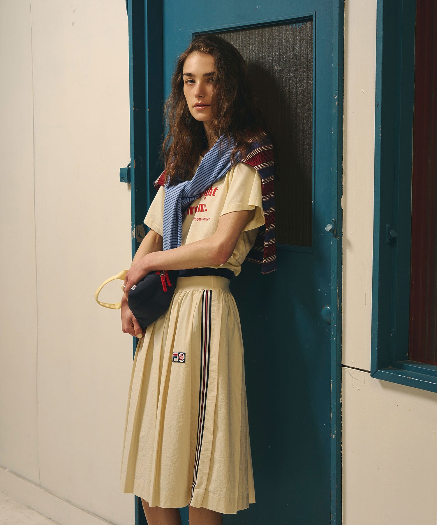 FILAⅹROSEBUD SIDE LINE PLEATED SKIRT