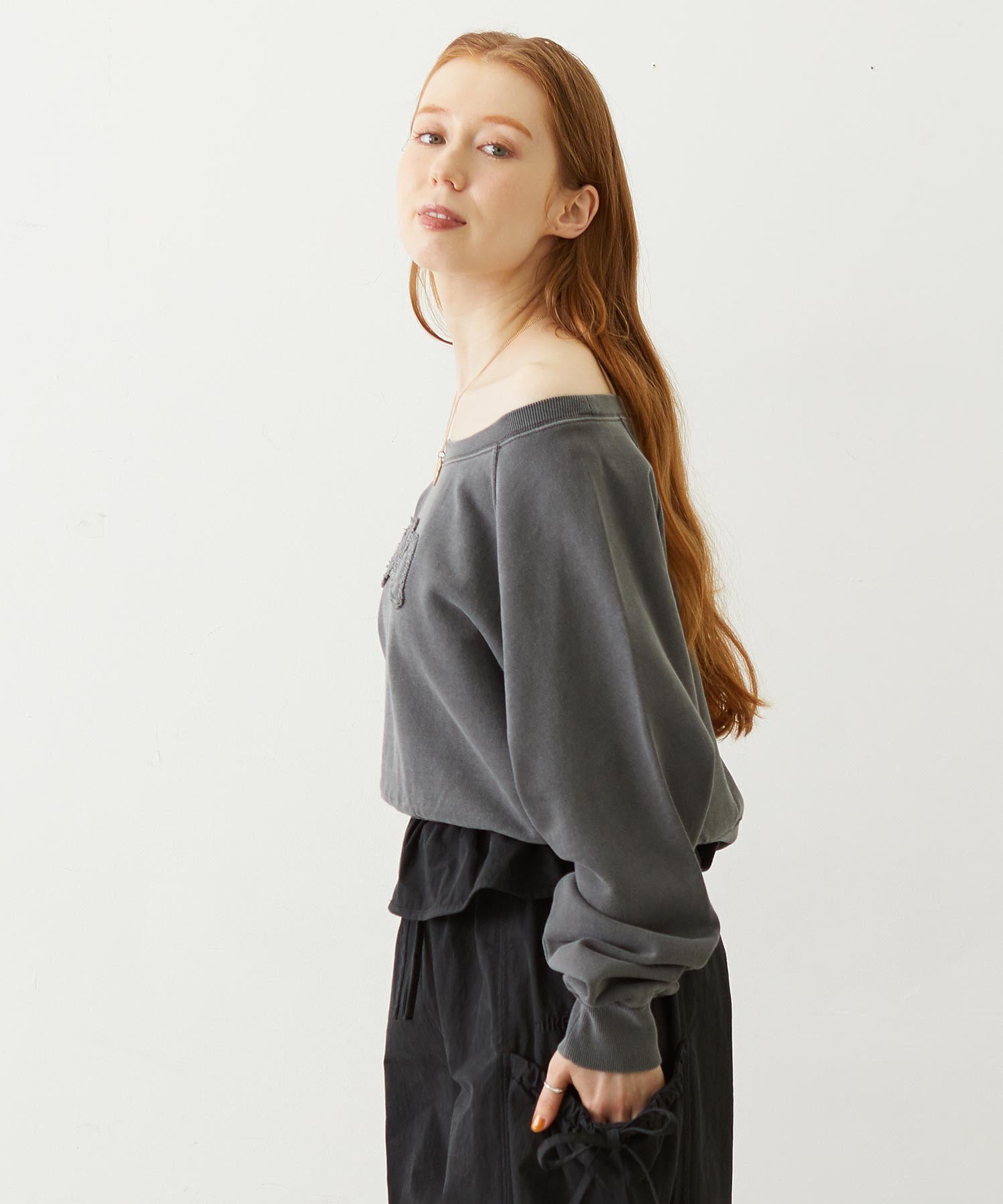 WASHED OFF SHOULDER TOP