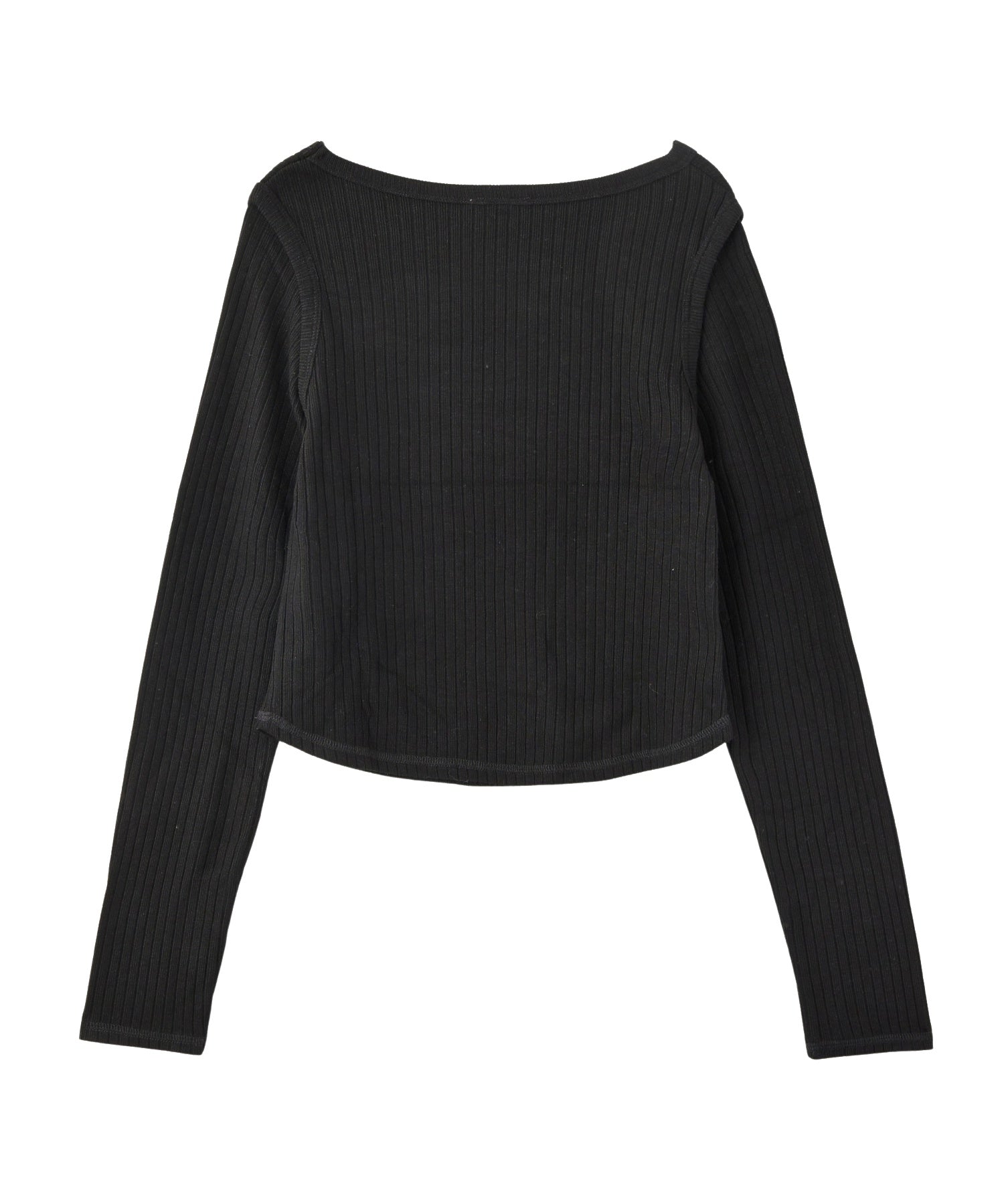 FRONT SLIT RIB L/S TOP