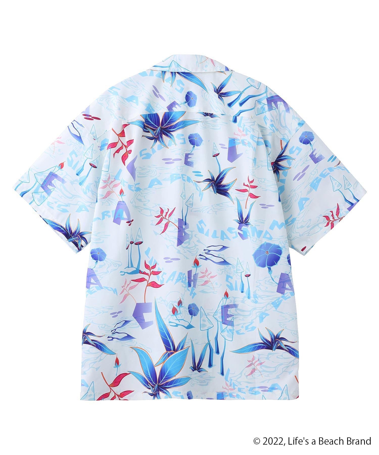 SILASxLIFE'S A BEACH MUSHROOM PATTERN OPEN COLLAR S/S SHIRT