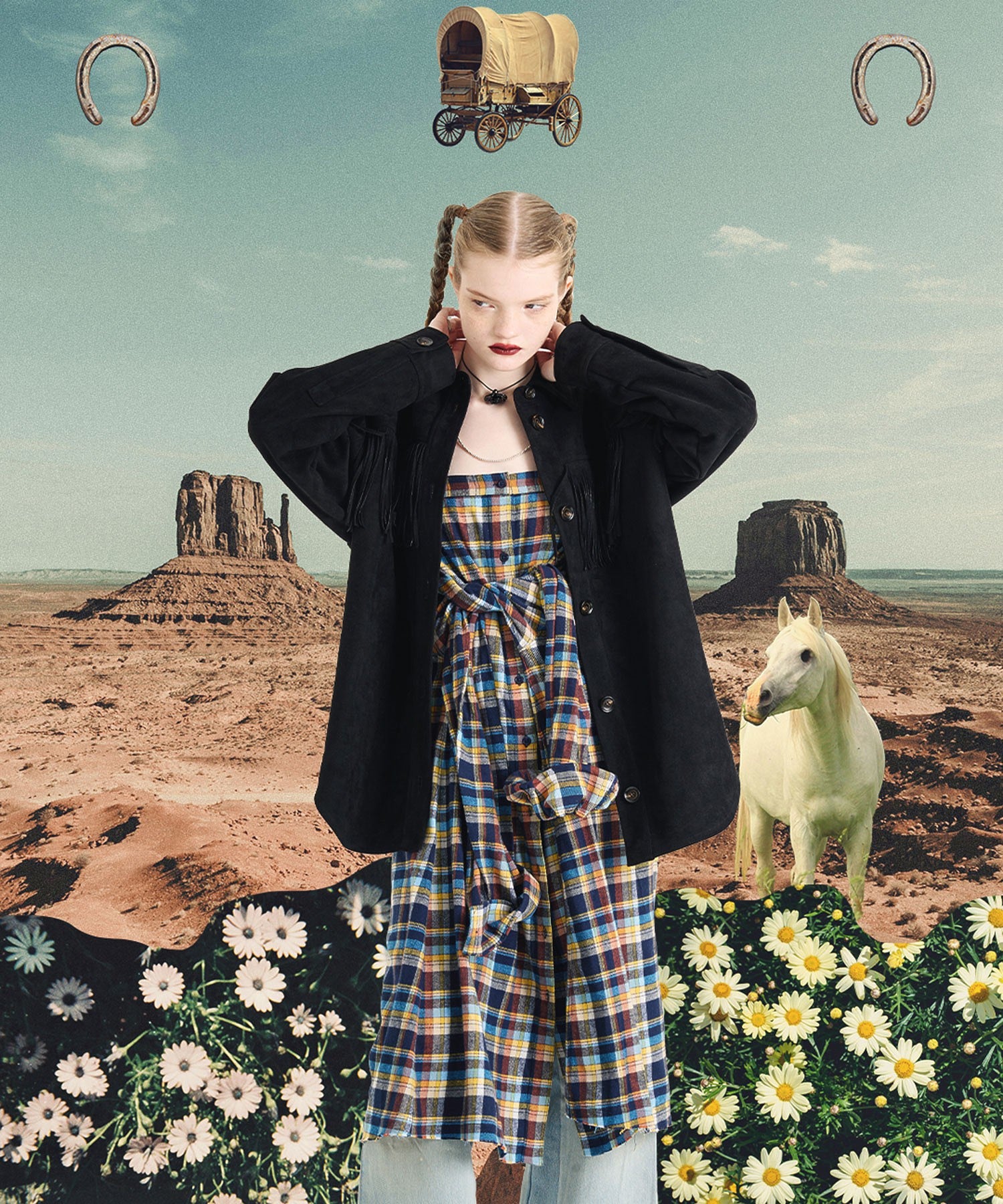 【ROSE BUD別注】INDIA IS BEAUTIFUL/3WAY FLANNEL SHIRT SKIRT