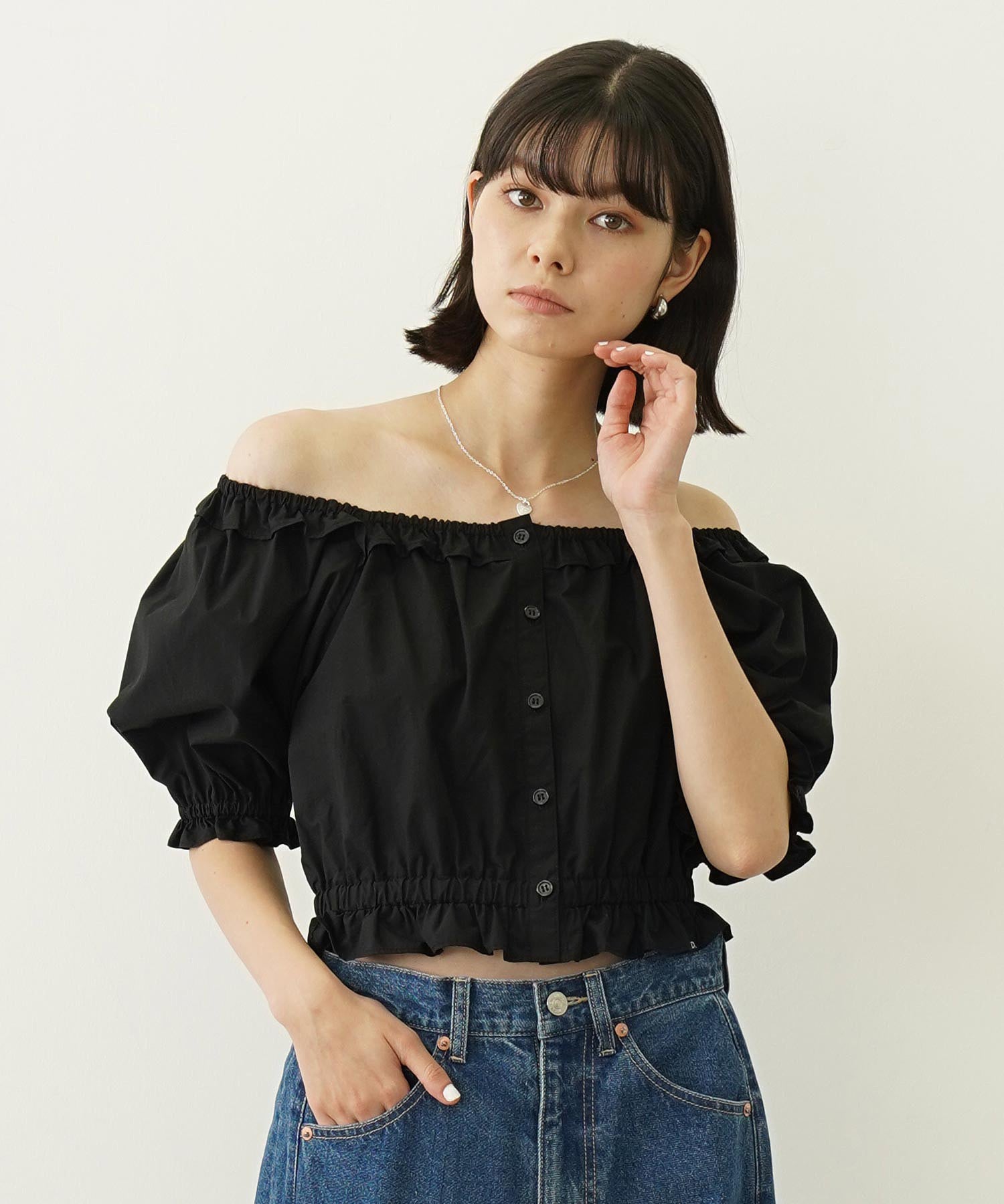 SQUARE NECK PUFF SLEEVE BLOUSE