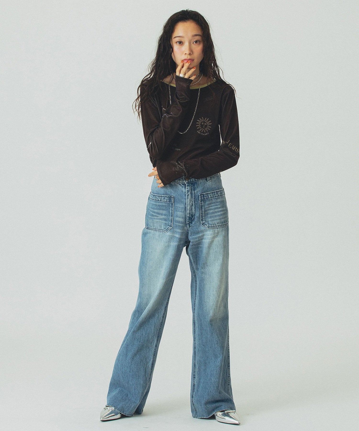 SHEER VELOUR L/S TEE
