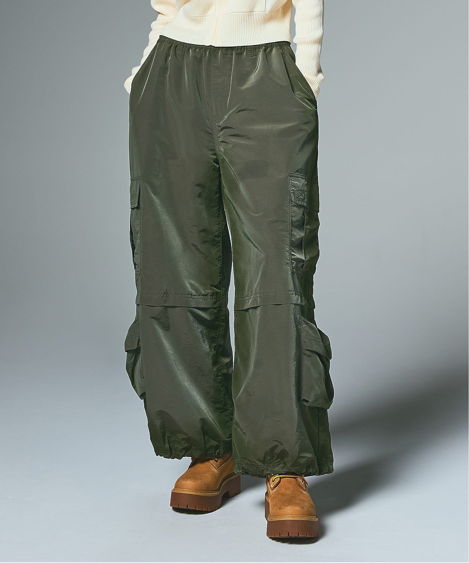 FADED WIDE LEG CARGO PANTS