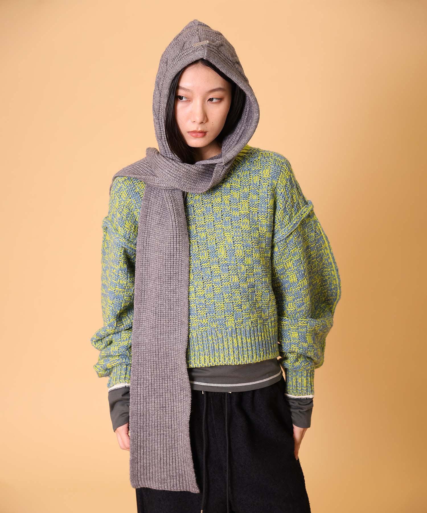 ニットフードマフラー