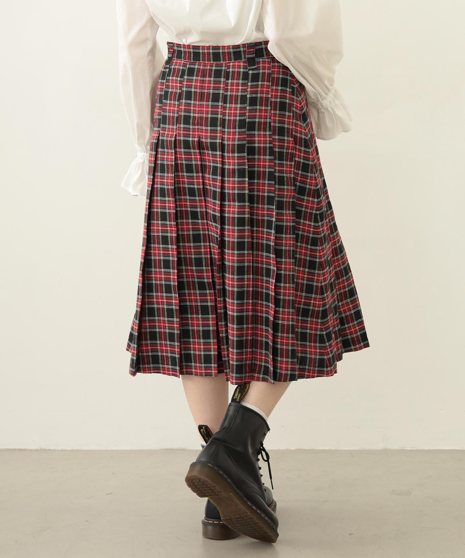 PLEATED PLAID SKIRT