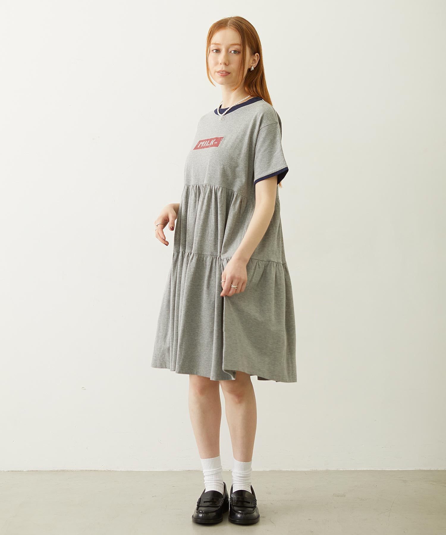 BAR LOGO TIERED DRESS