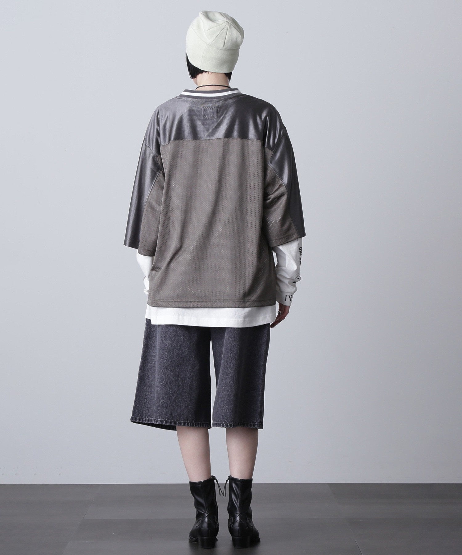 OKIRAKU×ROSE BUD/メッシュフットボールT