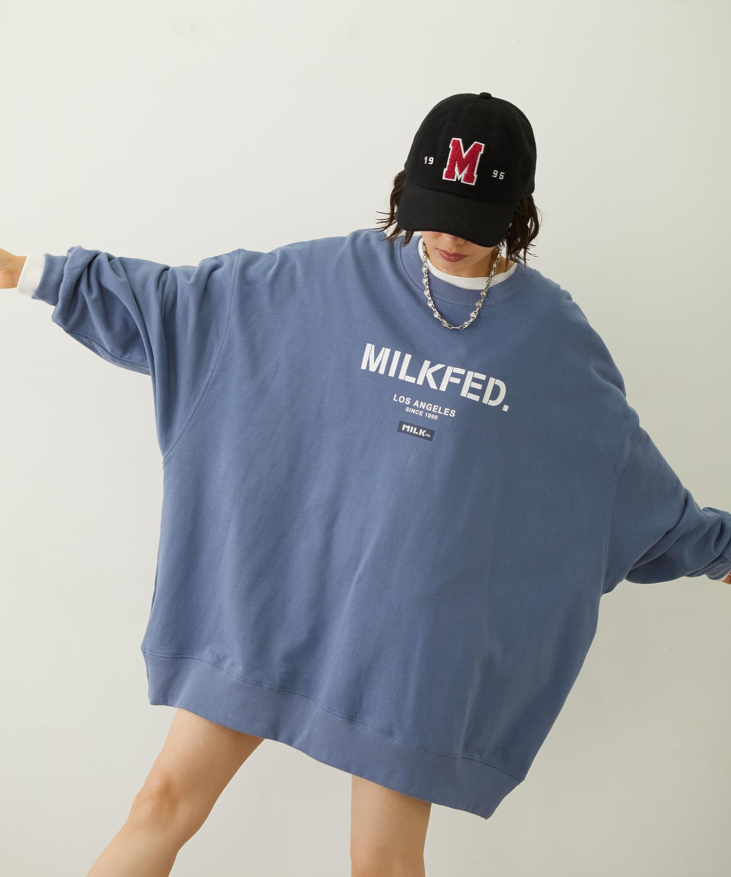 STENCIL AND BAR LOGO BIG SWEAT TOP