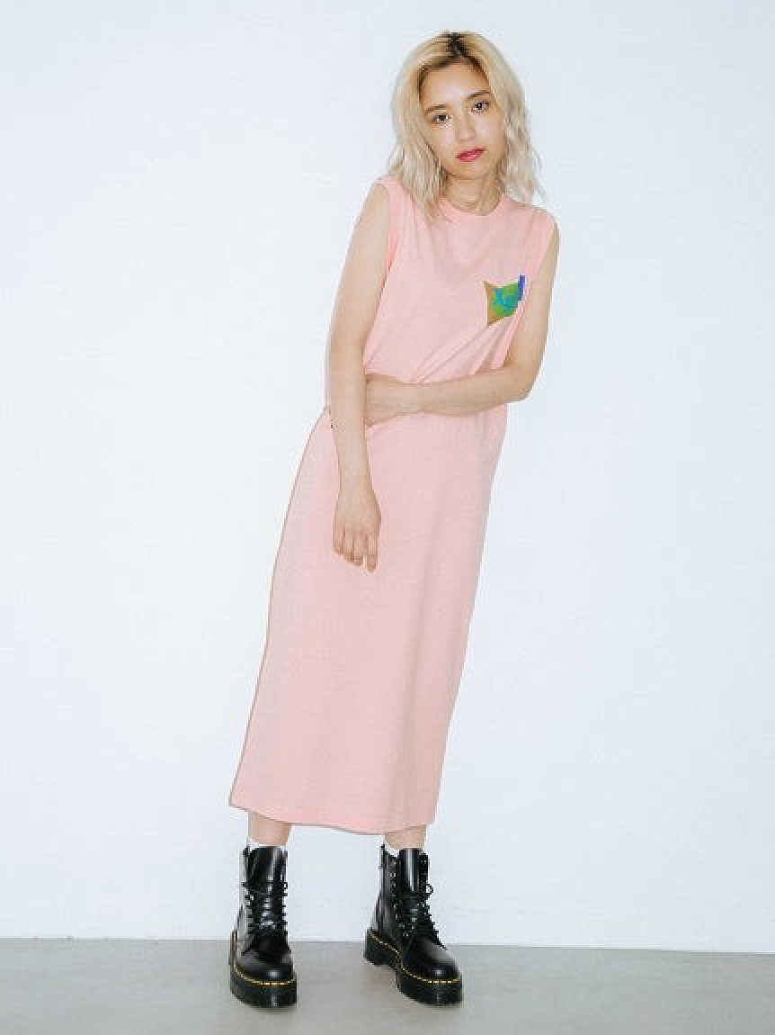 PLANE SHAPES LOGO TANK DRESS X-girl