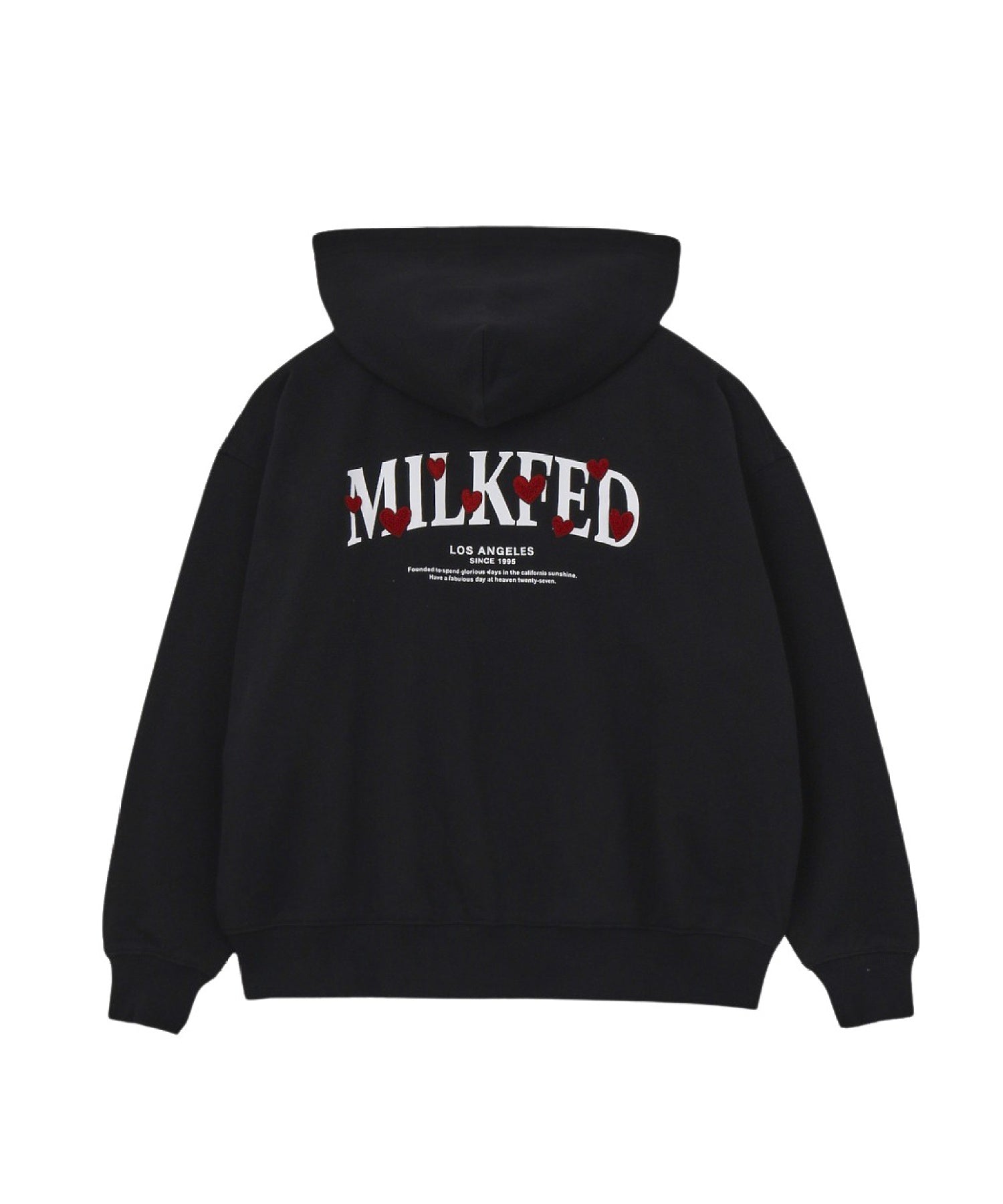HEART EMBROIDERED LOGO ZIP UP HOODIE