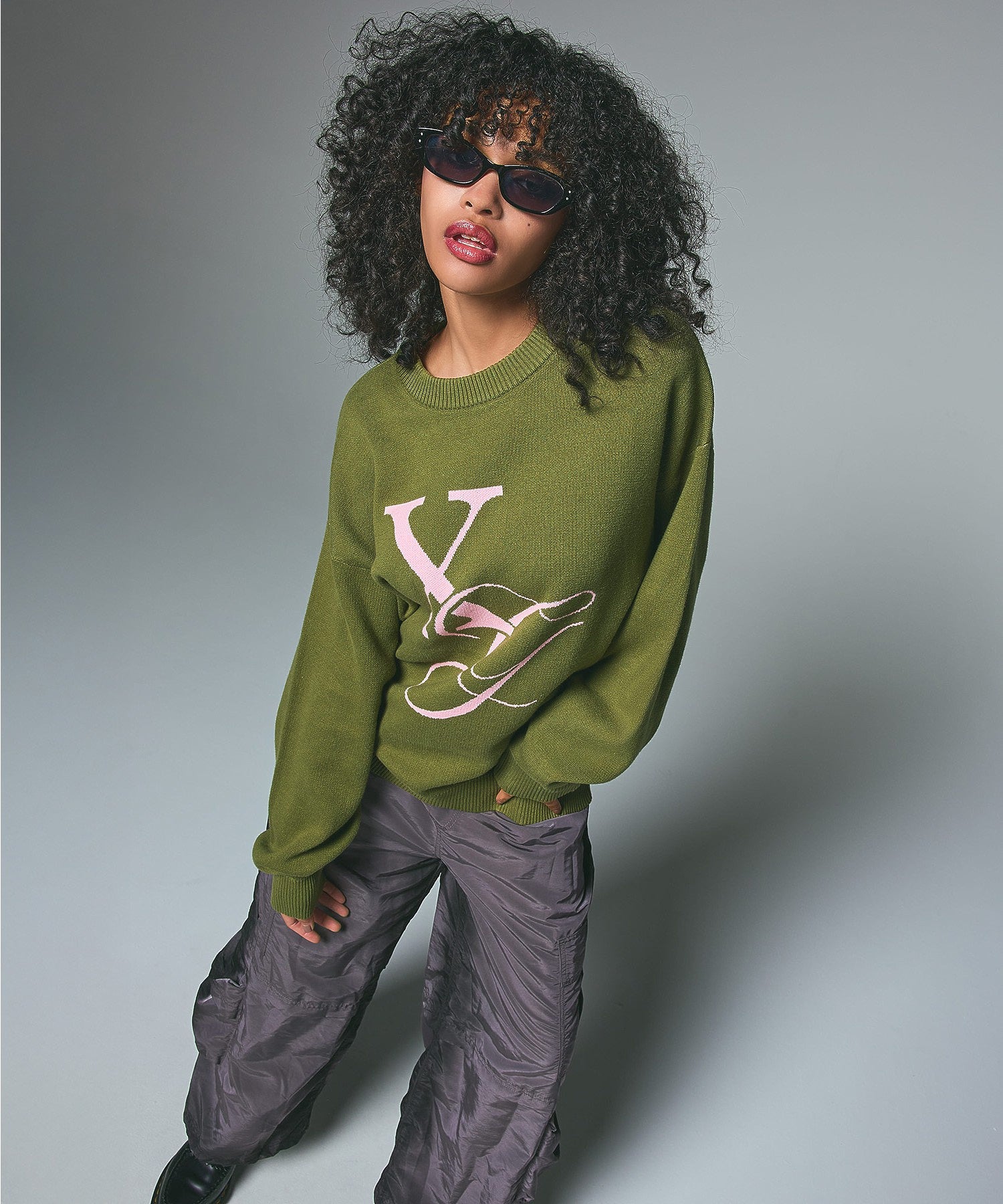 XG MONOGRAM LOGO JACQUARD KNIT TOP