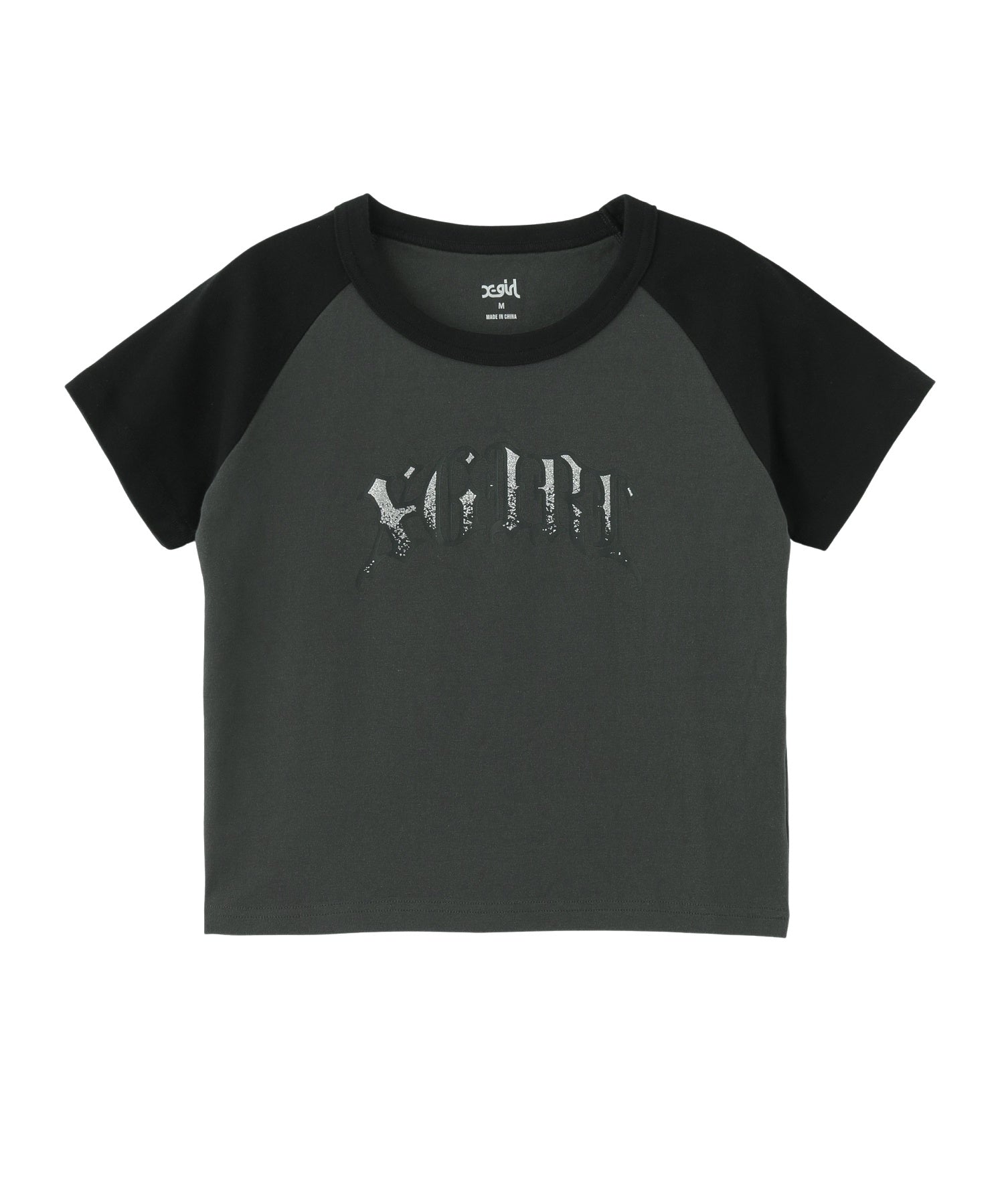 GRADATION GLITTER LOGO S/S RAGLAN BABY TEE