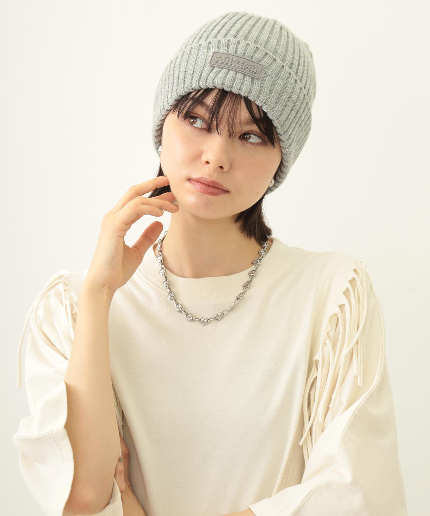 RUBBER PATCH KNIT CAP