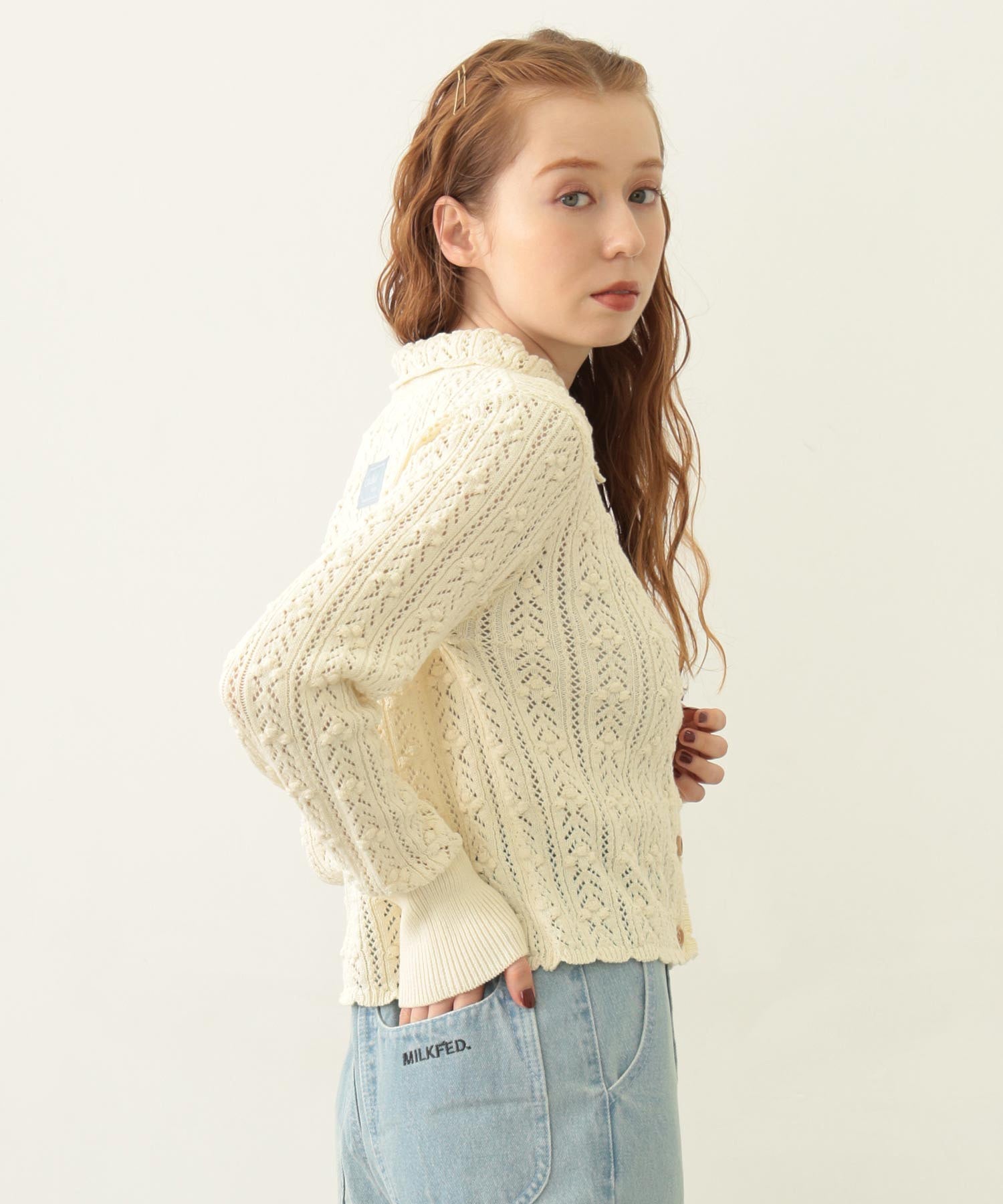 OPENWORK KNIT CARDIGAN