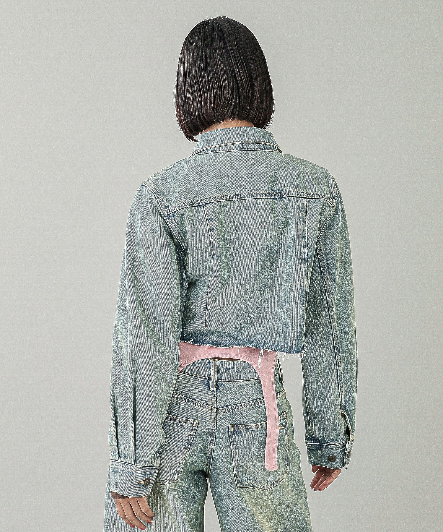 OVERDYED ZIP UP DENIM JACKET