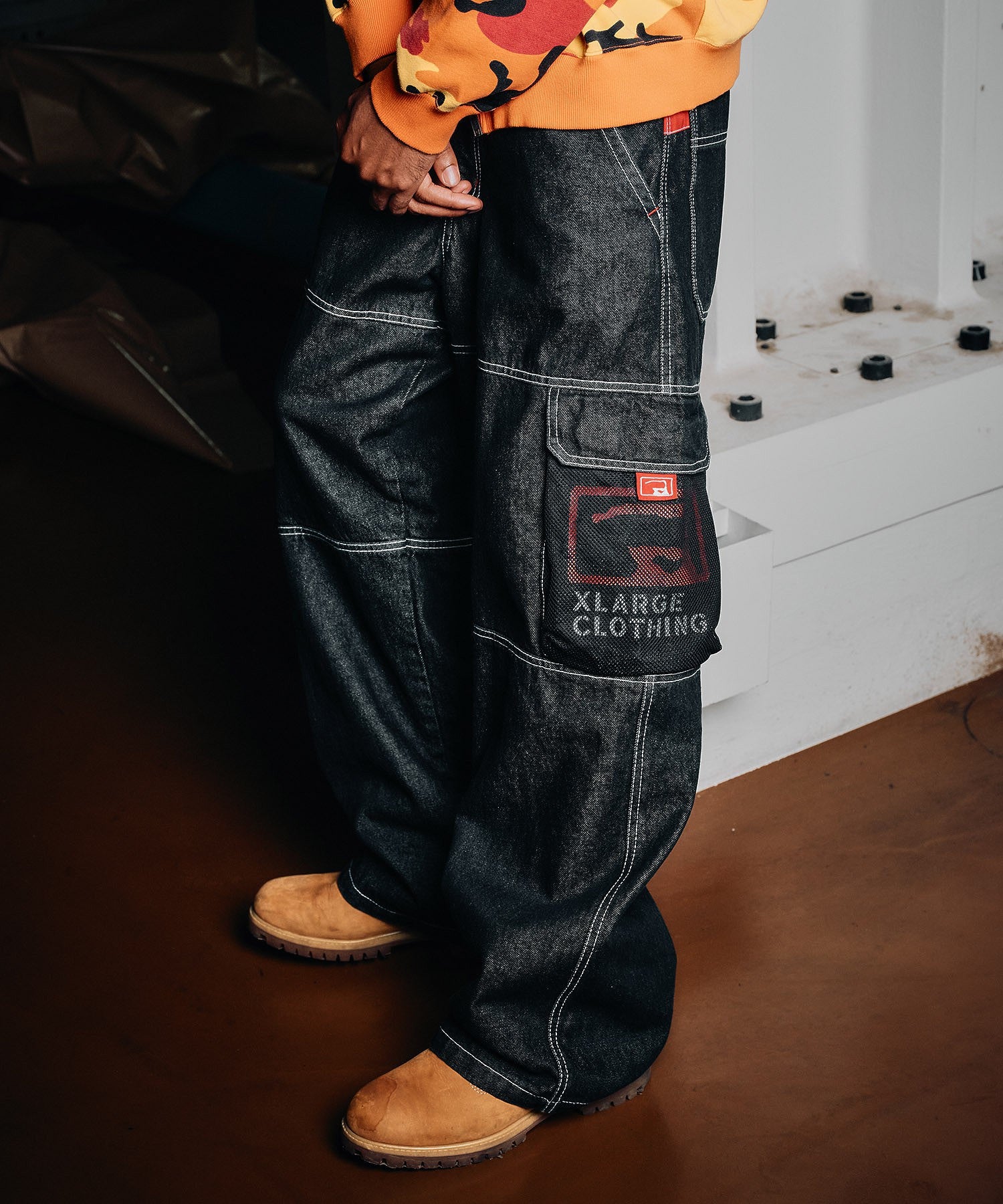 DENIM CARGO PANTS