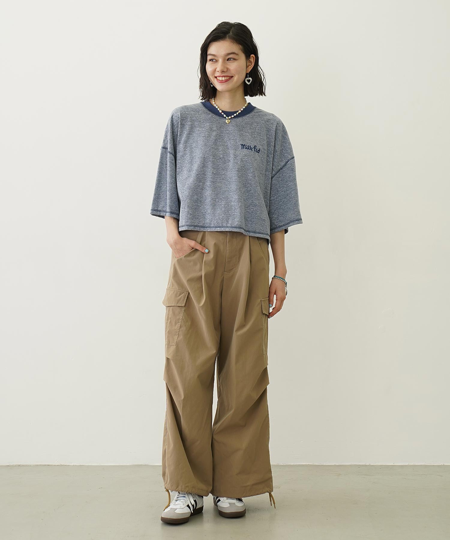 COLOR STITCH WIDE S/S TOP