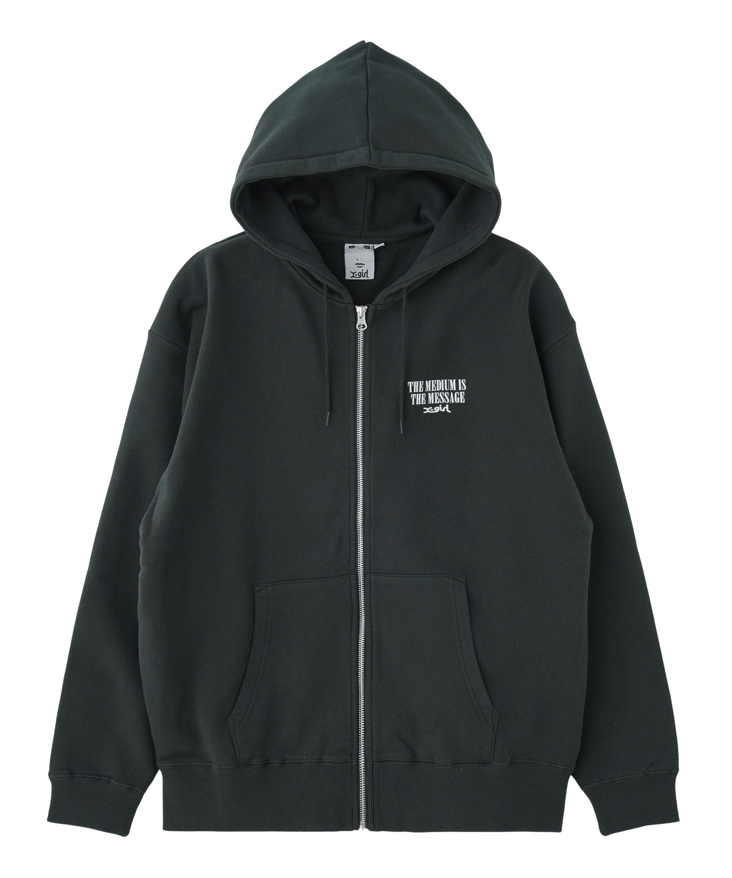 VINTAGE LABEL FACE LOGO ZIP UP SWEAT HOODIE