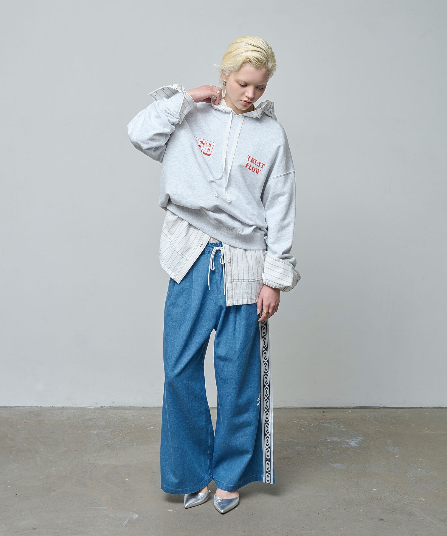 UMBRO/DENIM WIDE PANTS