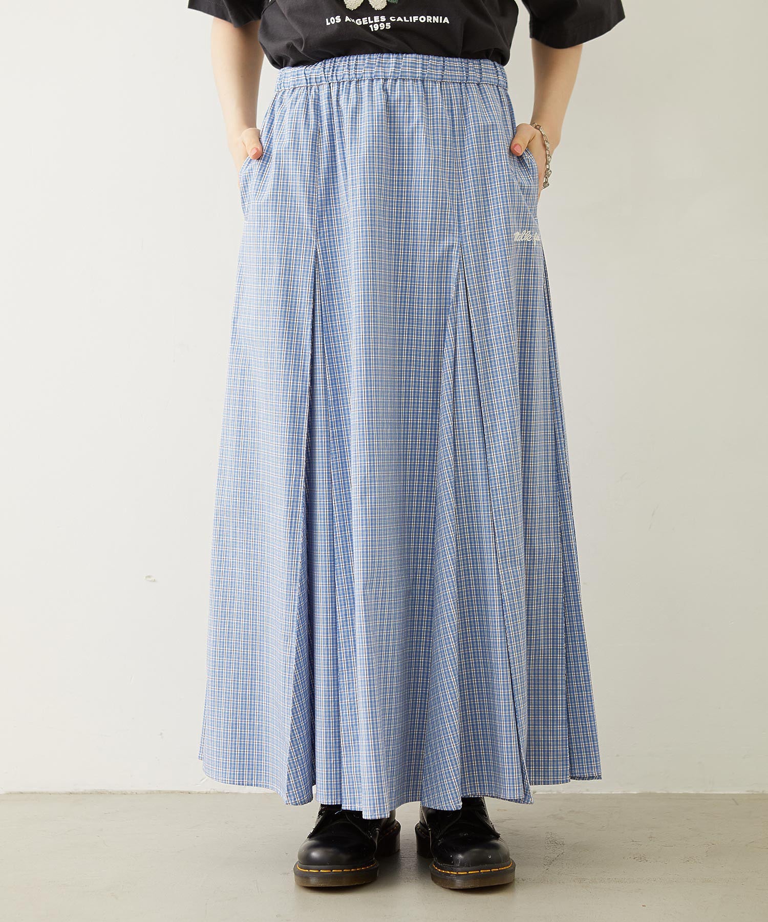 PLAID PATTERN LONG SKIRT