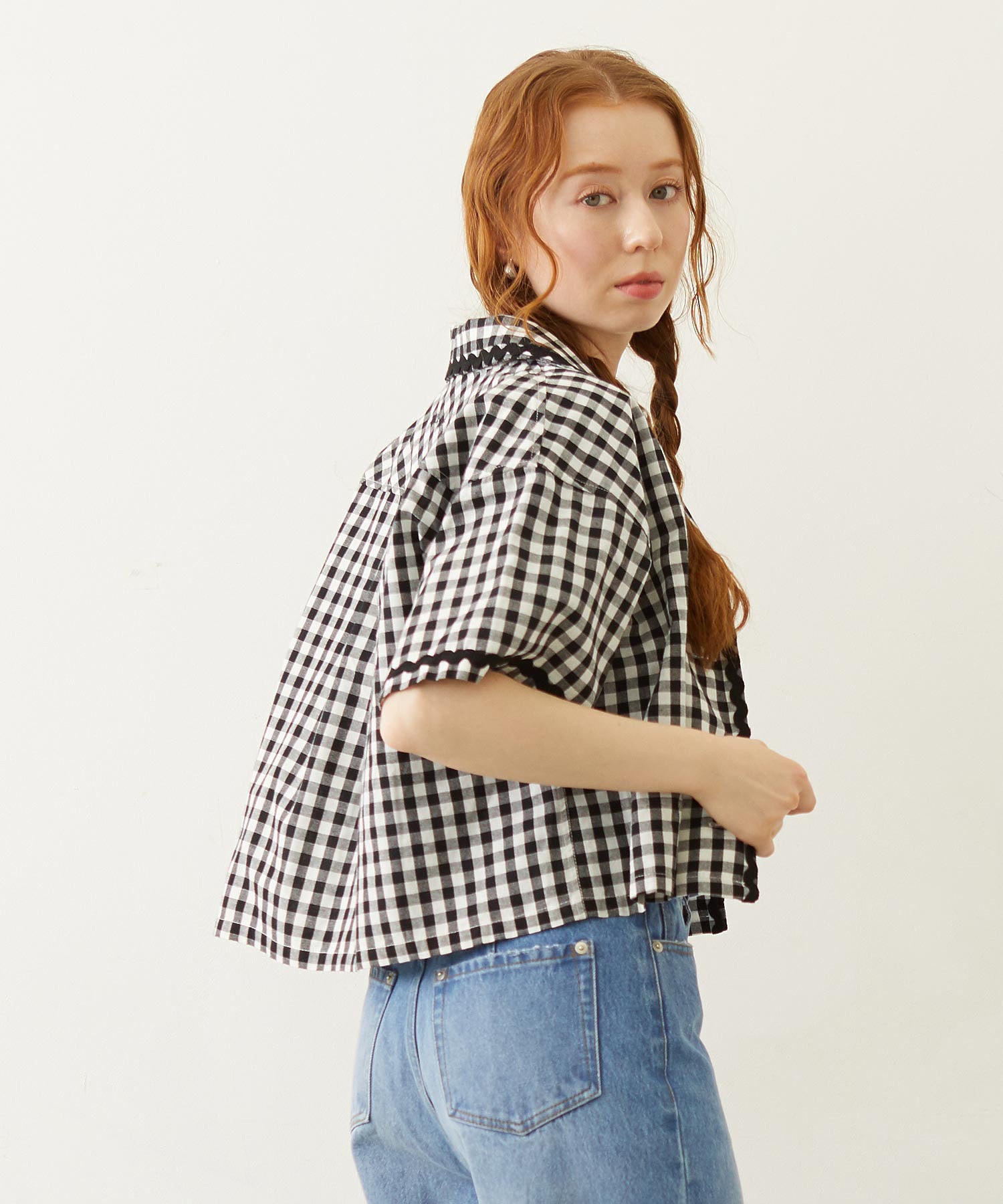 TRIMMED GINGHAM CHECK SHIRT
