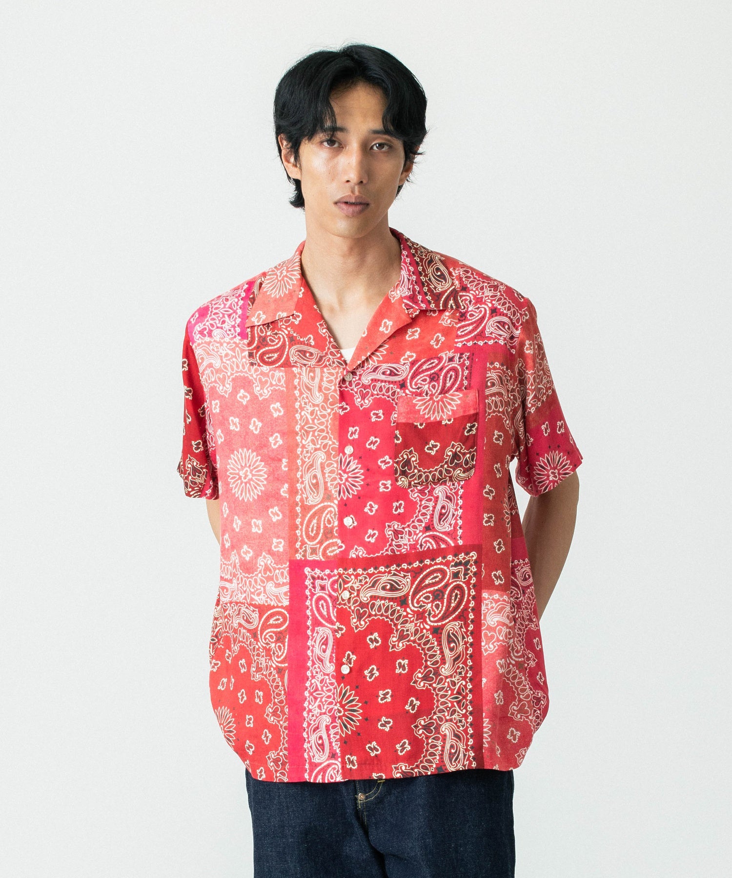 TOLQ/トルク/HAV-A-HANK Open Collar Print Shirt S/S 25-1209