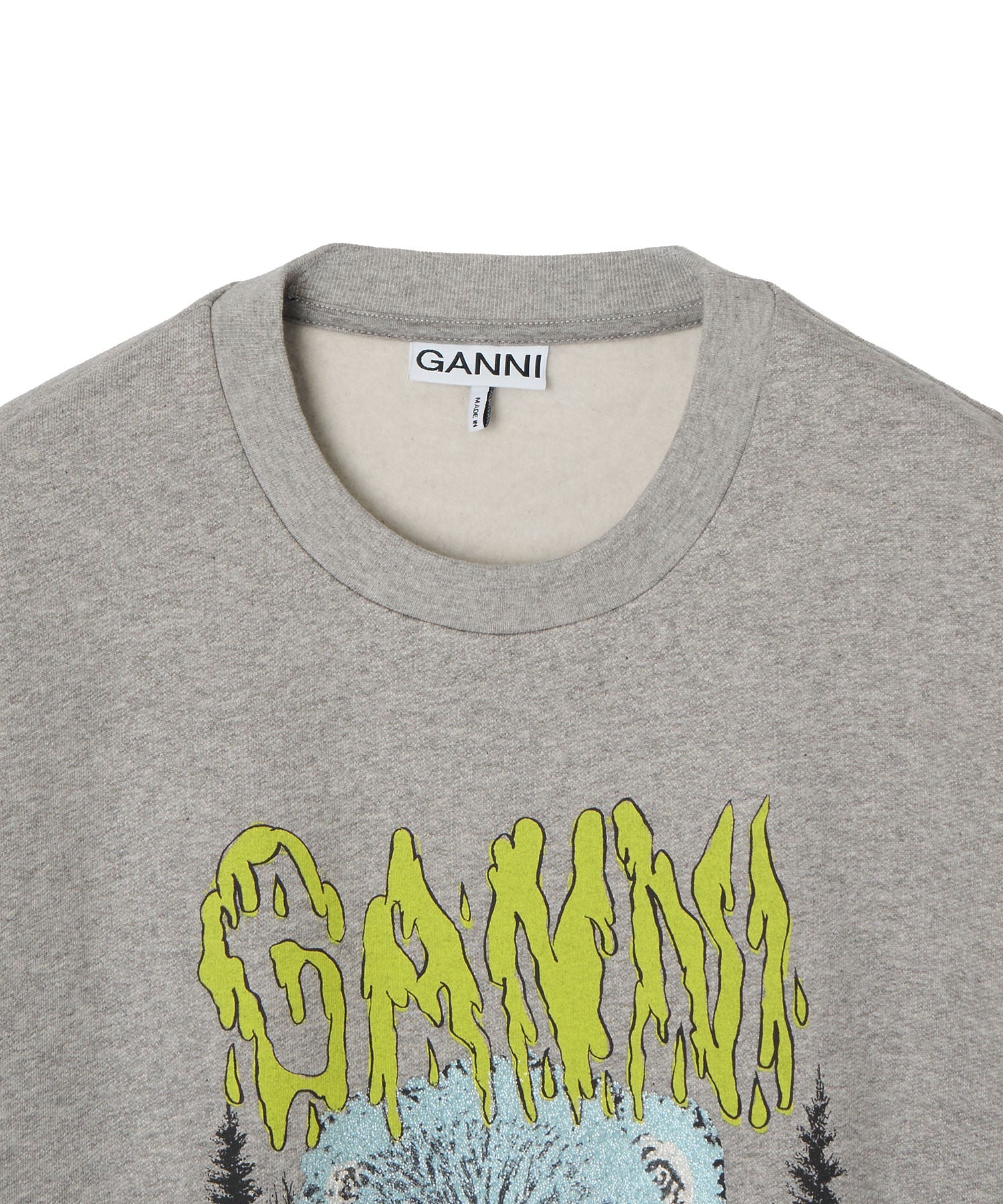 GANNI/ISOLI CREWNECK TEDDY FOREST PRINT