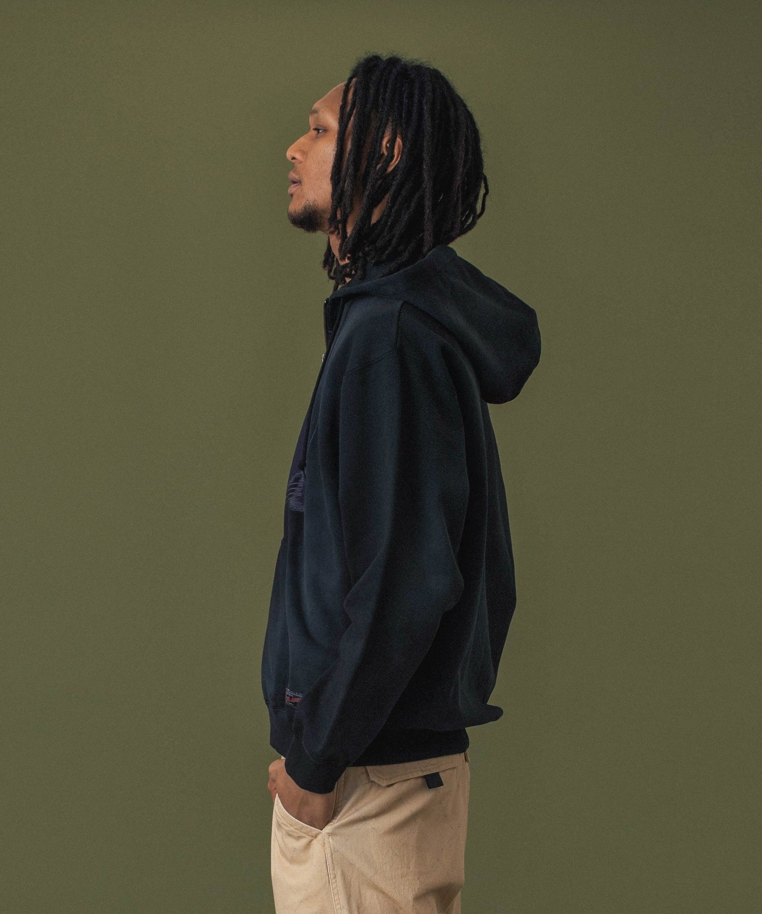 SPRAY PROCESSED ZIP HOODED SWEATSHIRT