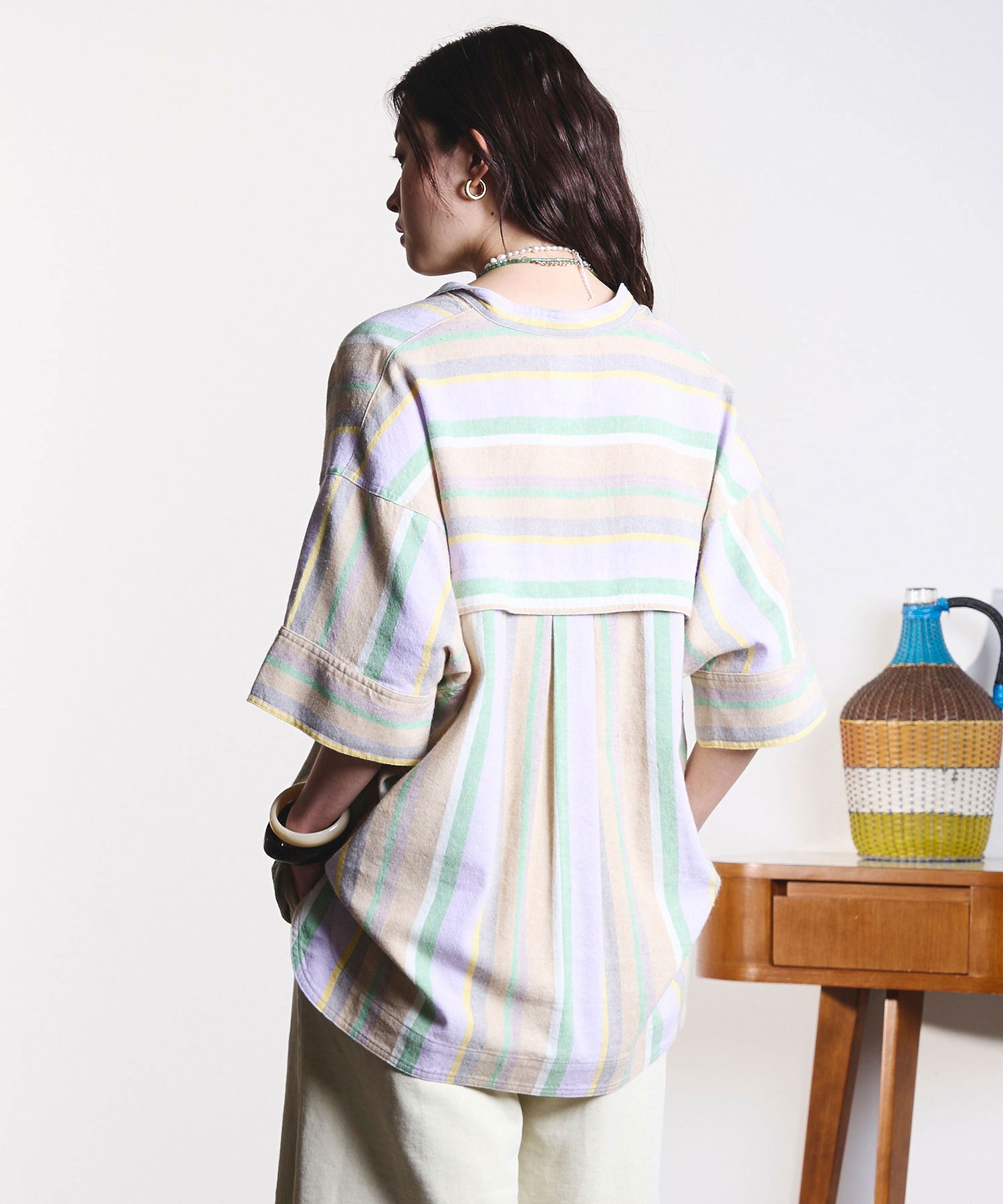 GENE HEAVENS/PANEL STRIPE S/S SHIRT