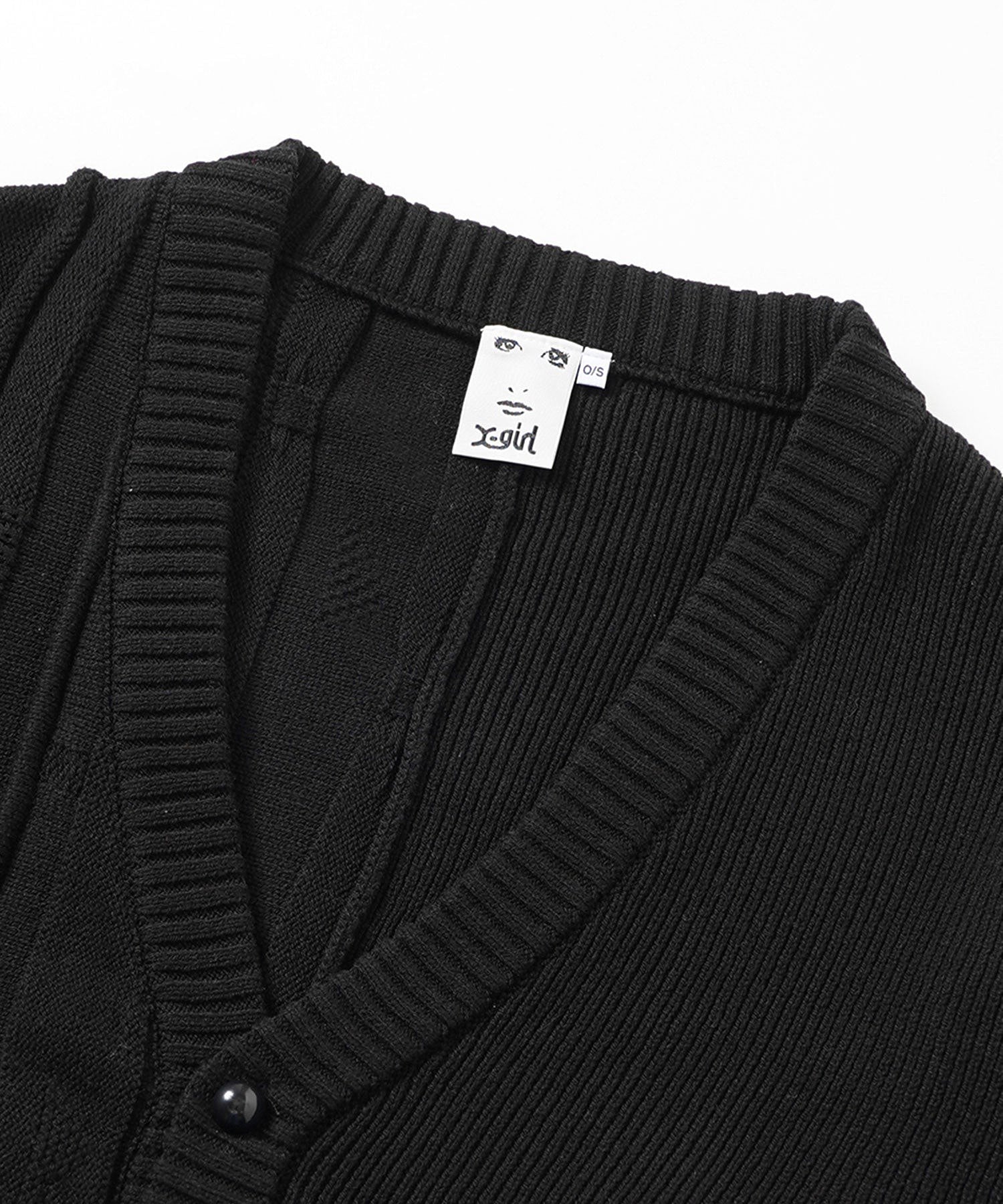 CONTRAST KNIT CARDIGAN X-girl