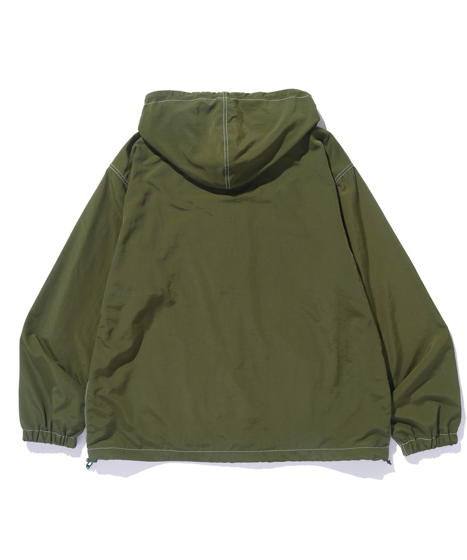 CONTRAST STITCHED NYLON HOODED JACKET