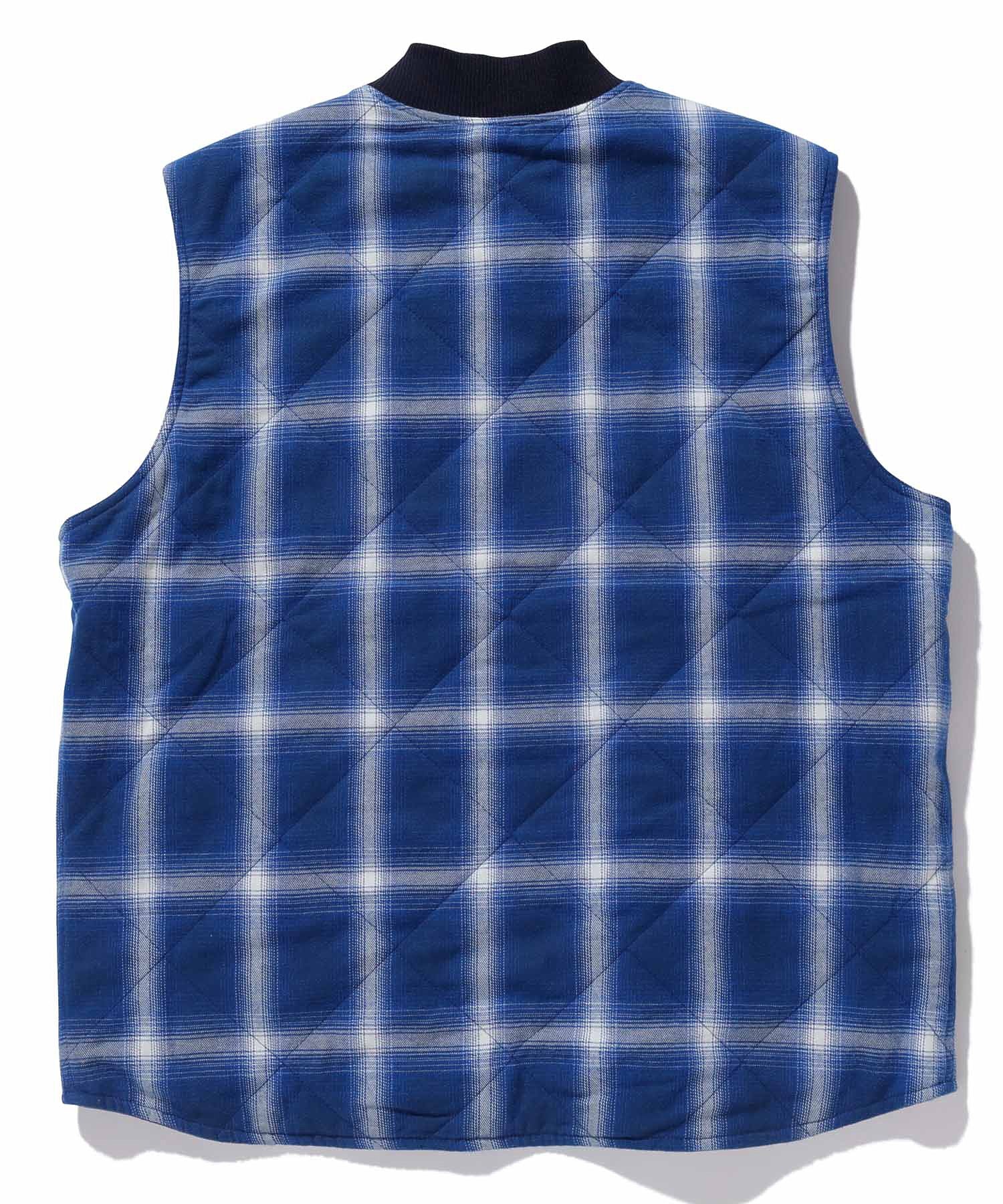 OMBRE PLAID REVERSIBLE VEST XLARGE