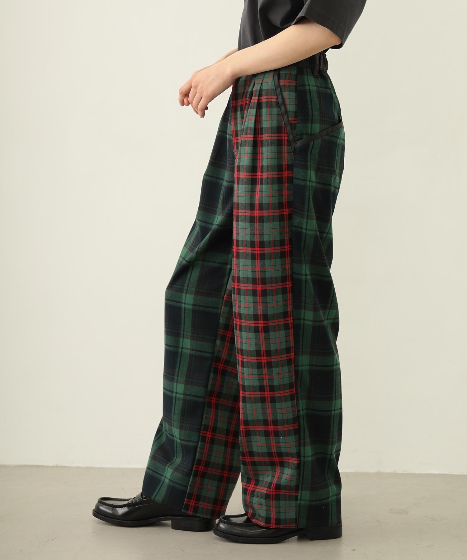 COMBINATION PLAID PANTS
