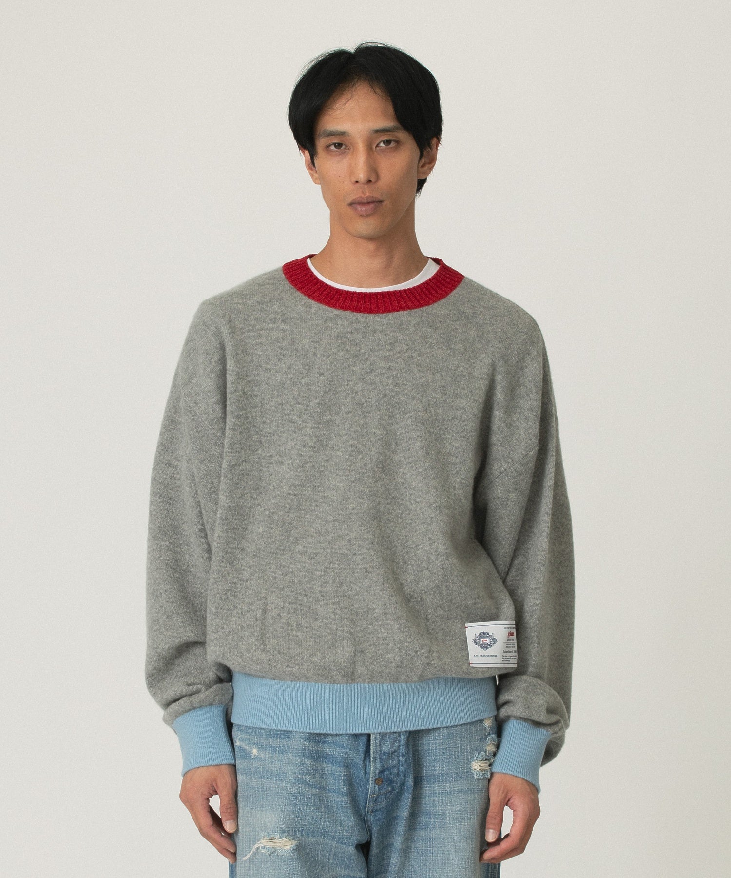 gimcontext/ジム コンテキスト/Color Blocked Cashmere Crew Neck 25505240