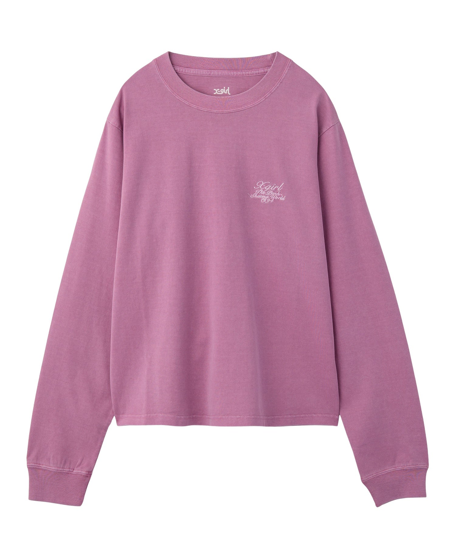 CURSIVE LOGO AND FACE FADED L/S TEE