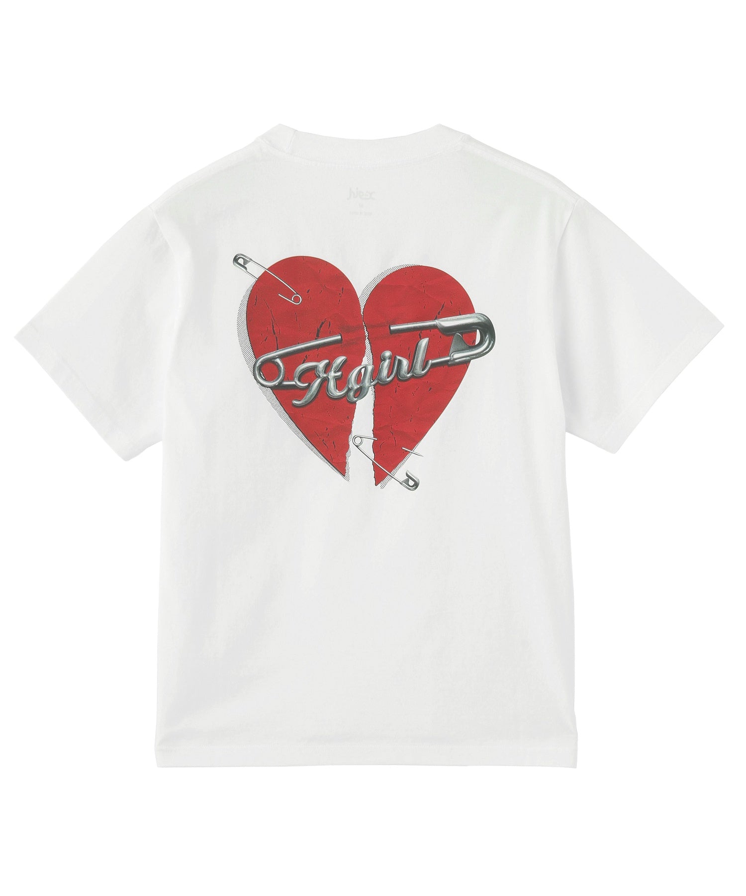 SAFETY PIN AND HEART LOGO S/S TEE