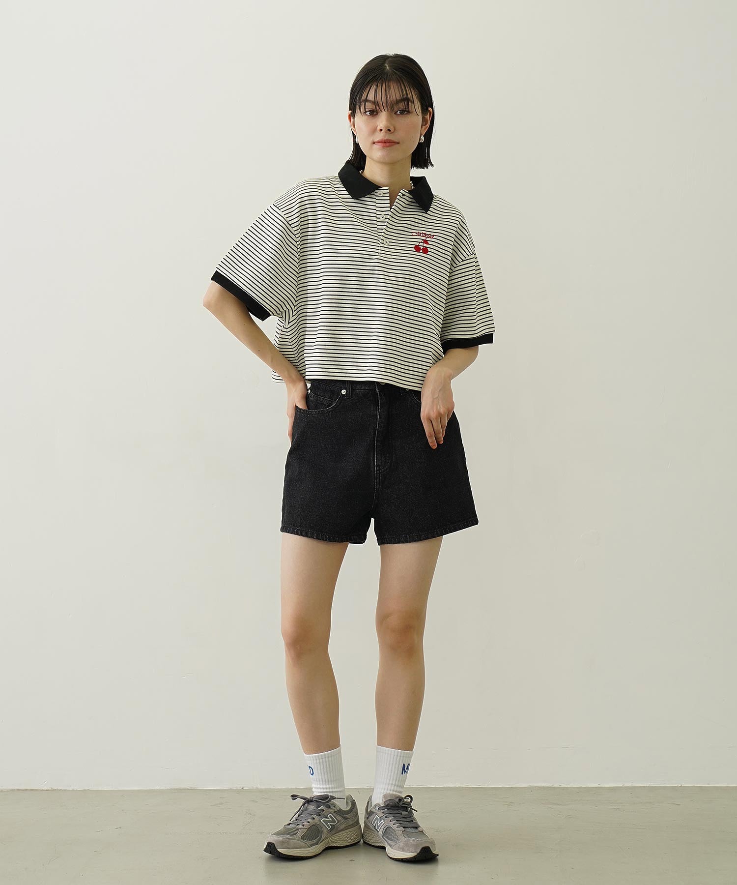 COOPER HEART DENIM SHORT PANTS